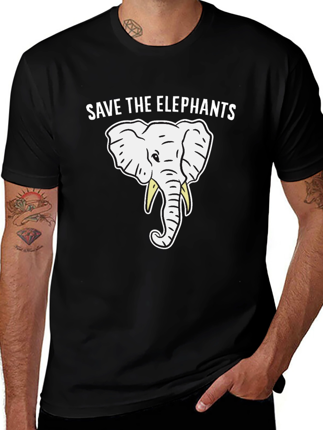 Save the Elephants Black T-Shirt