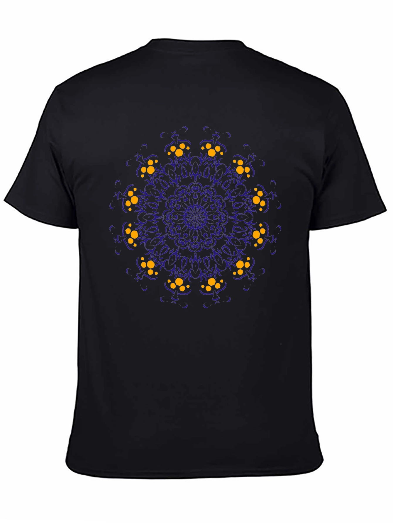Black T-Shirt with Mandala Art Print