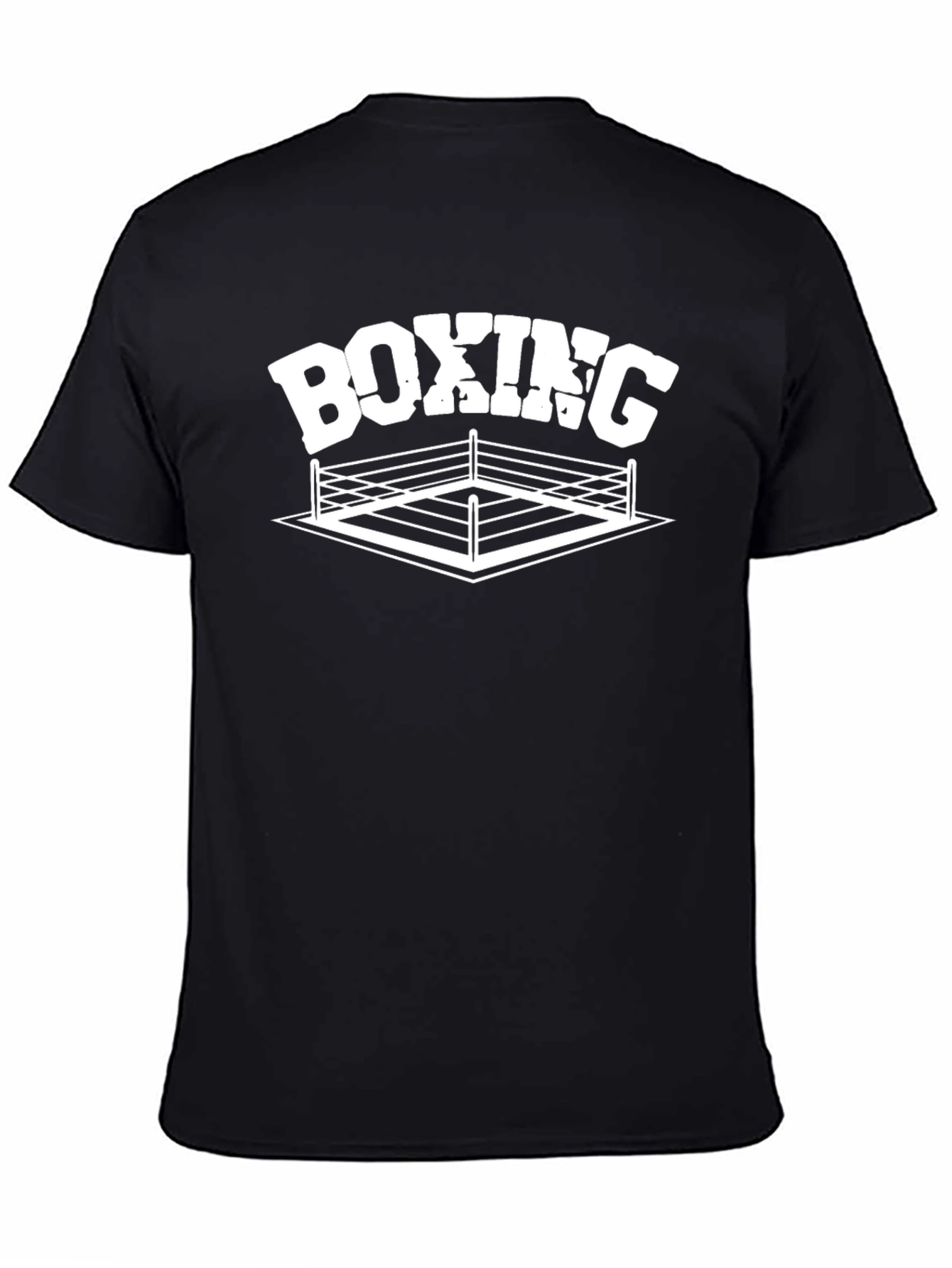 Boxing Ring Graphic Tee - Black Cotton T-Shirt