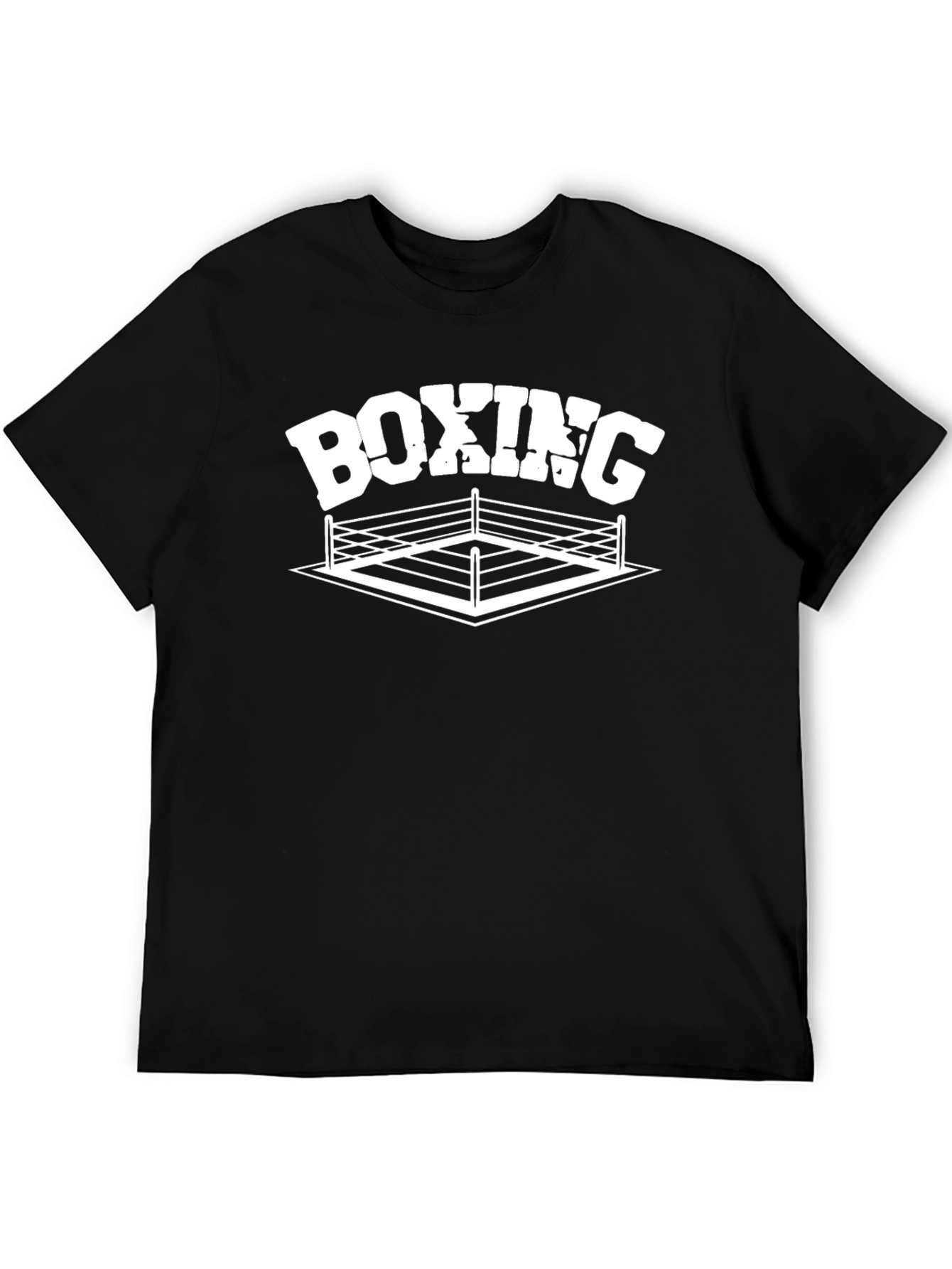 Boxing Ring Graphic Tee - Black Cotton T-Shirt