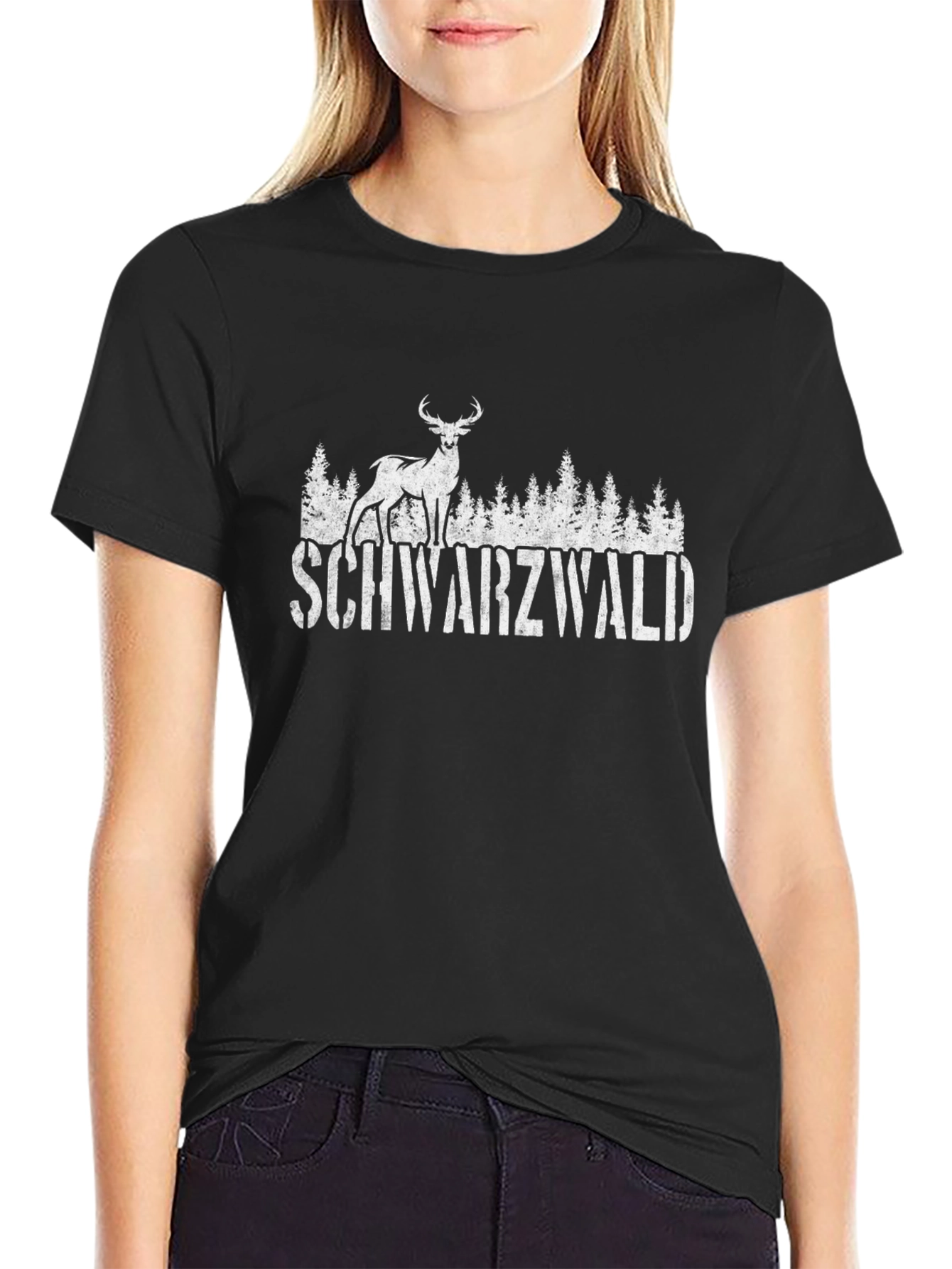 Schwarzwald Deer Graphic Tee - Black Forest T-Shirt