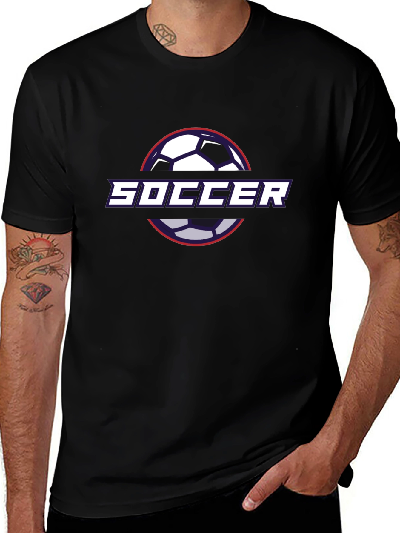 Soccer Graphic Black T-Shirt