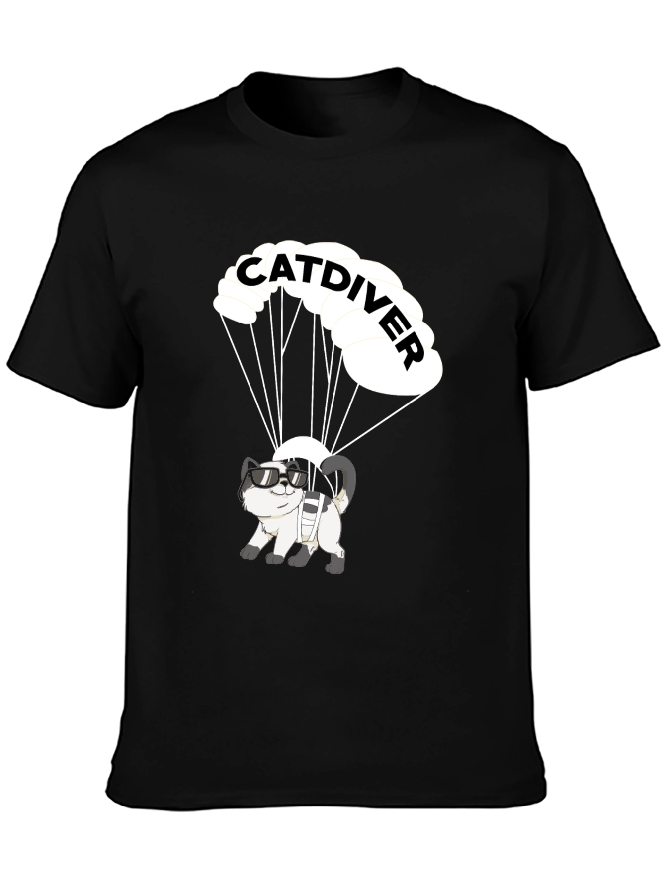 Catdiver T-Shirt - Funny Skydiving Cat Tee