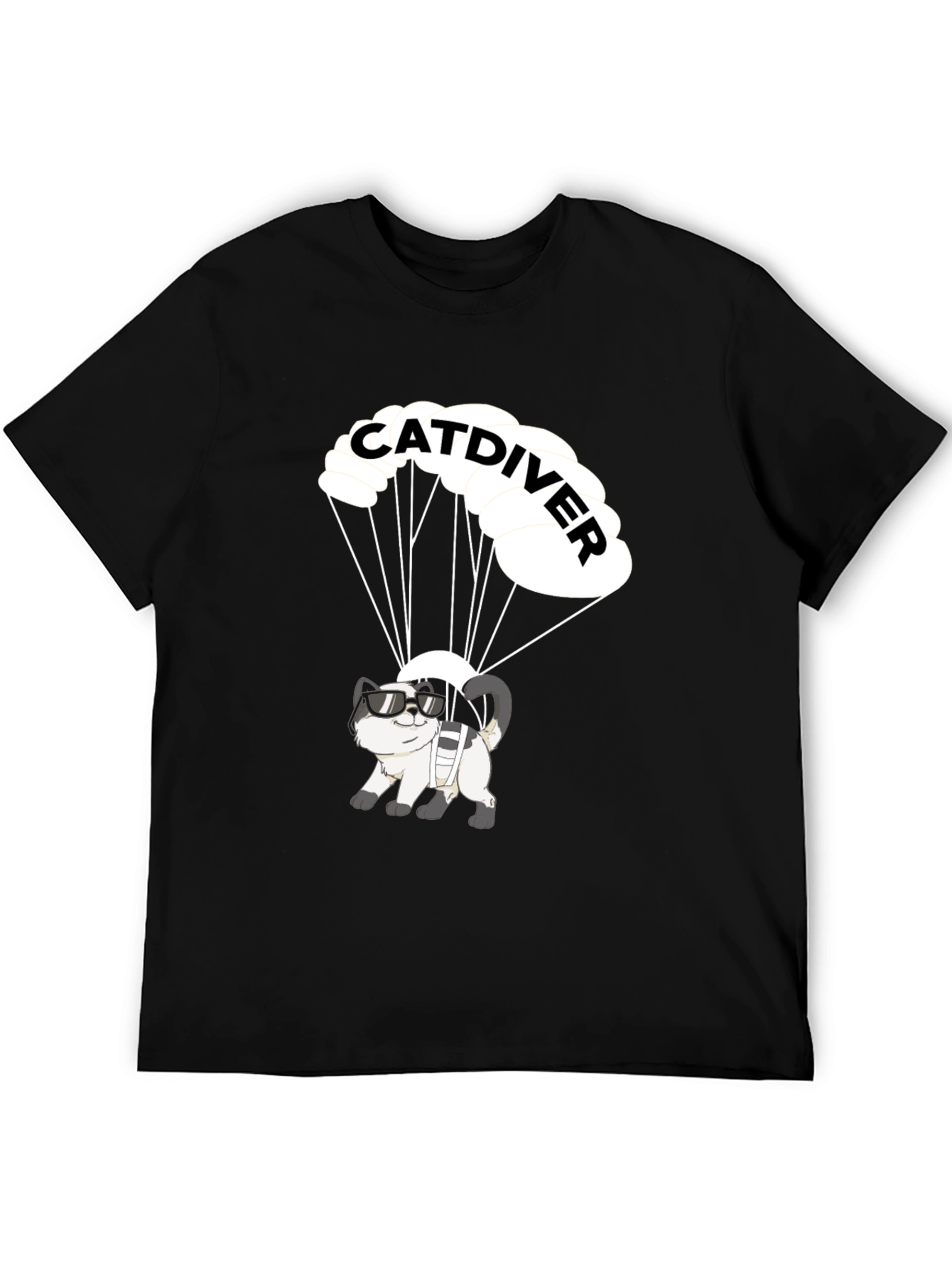 Catdiver T-Shirt - Funny Skydiving Cat Tee