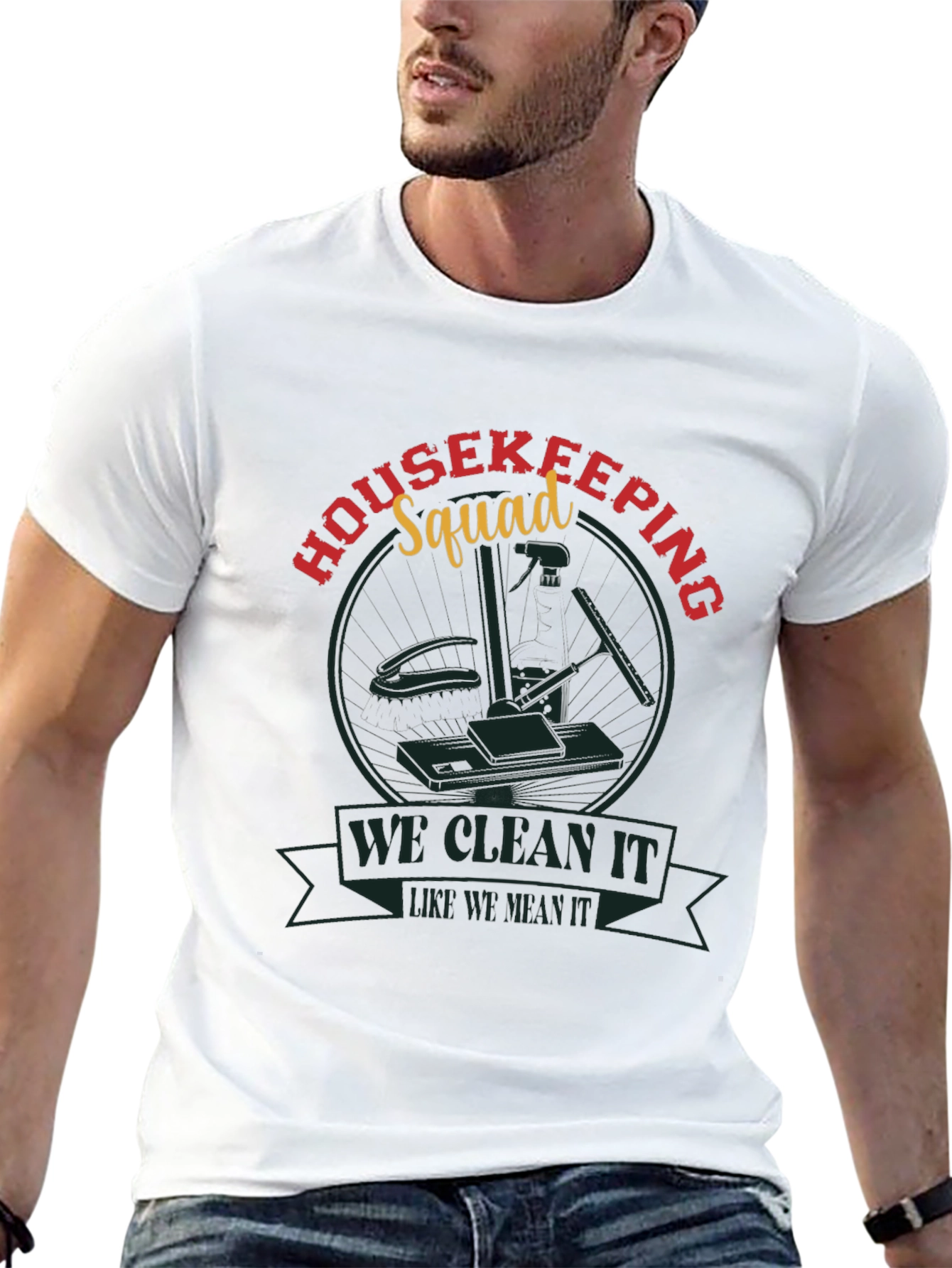 Housekeeping Squad Graphic Tee - Cleaning Crew Shirt
