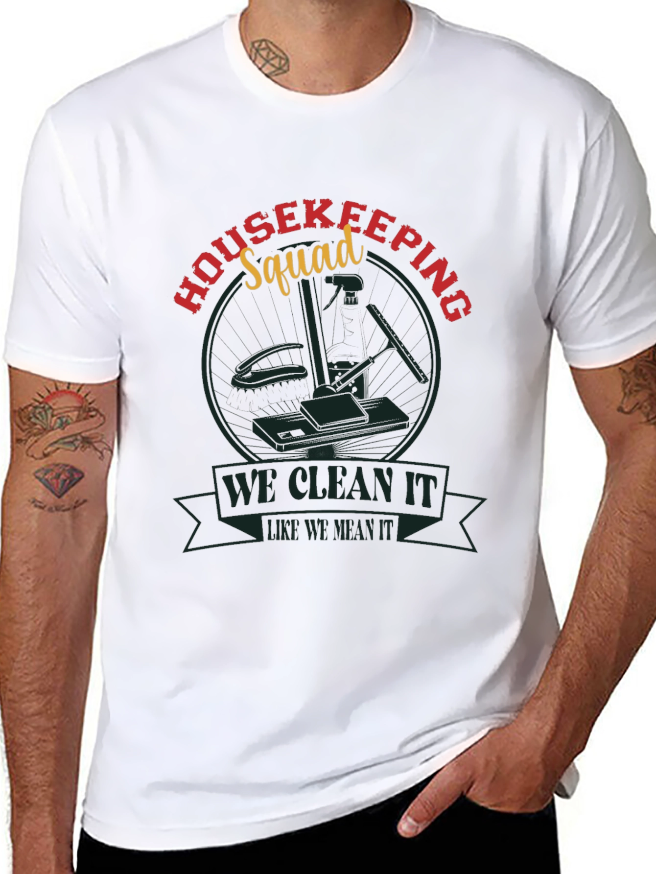 Housekeeping Squad Graphic Tee - Cleaning Crew Shirt
