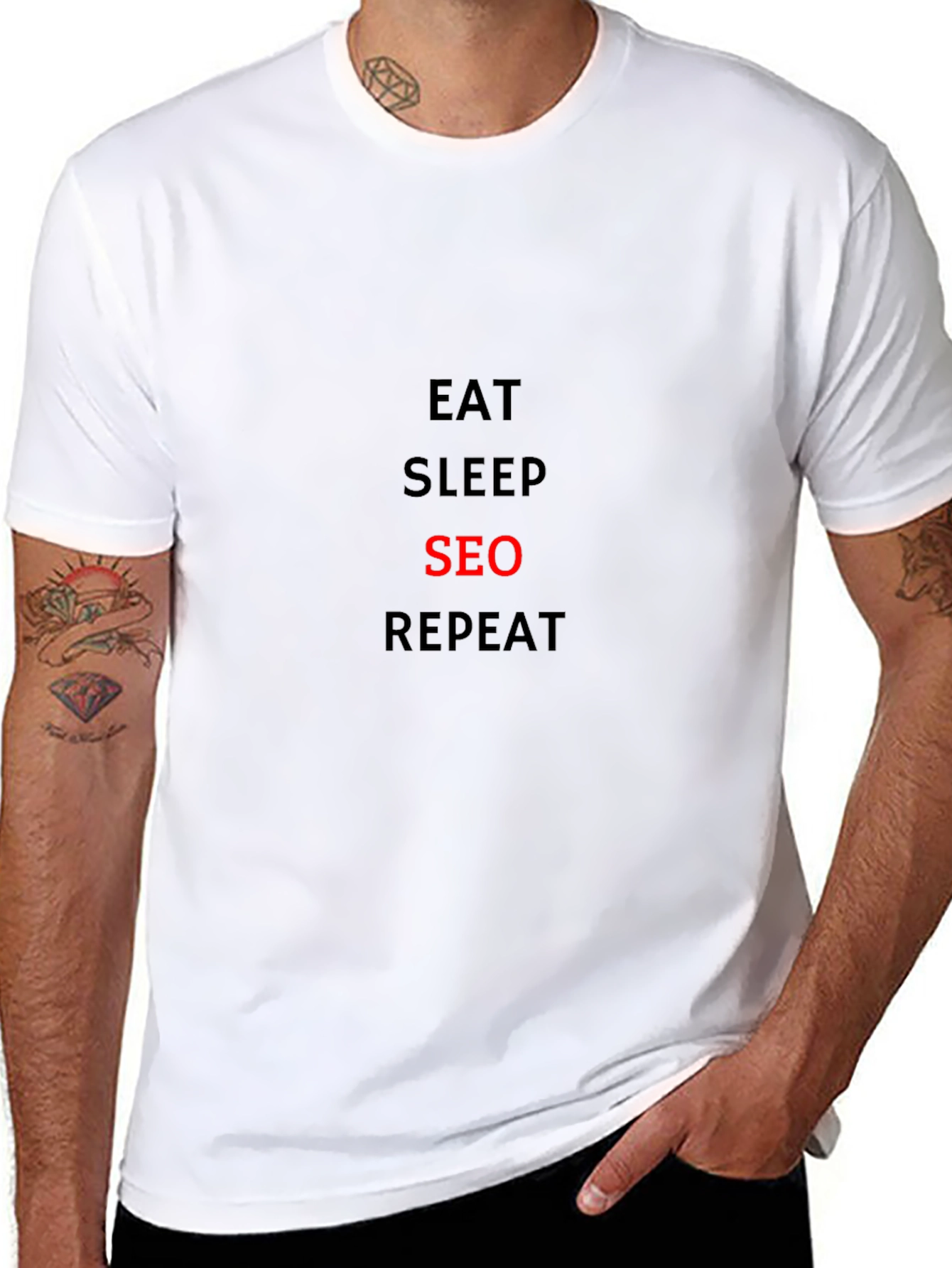 Eat Sleep SEO Repeat Black T-Shirt