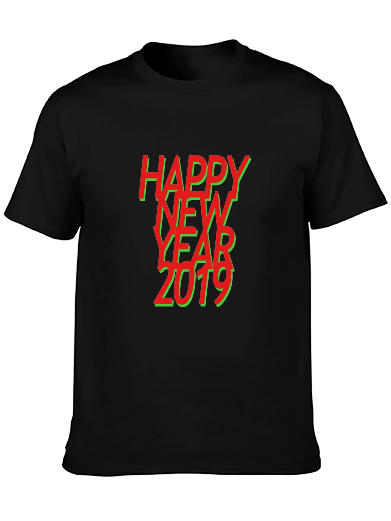 Happy New Year 2019 Graphic Tee - Black
