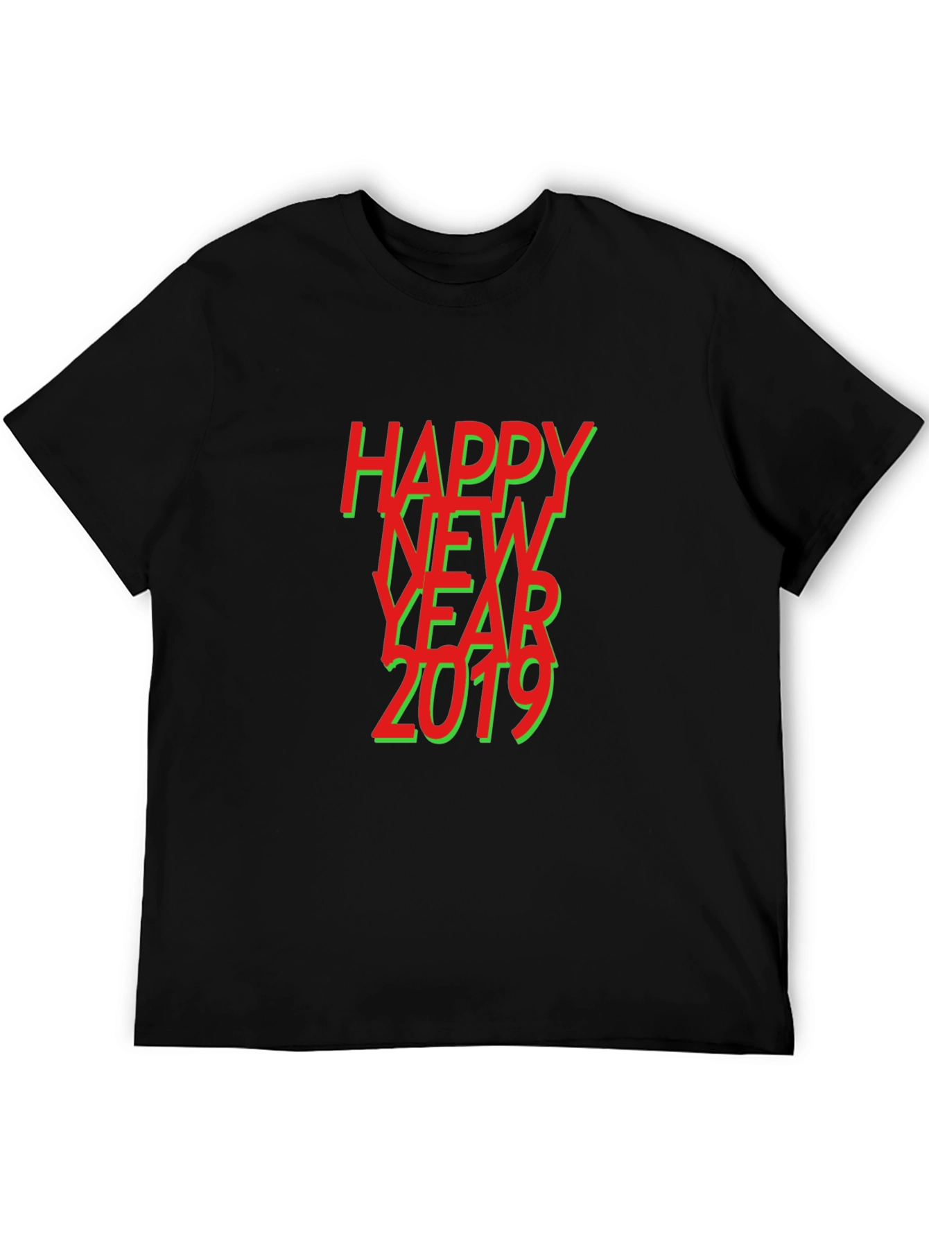 Happy New Year 2019 Graphic Tee - Black