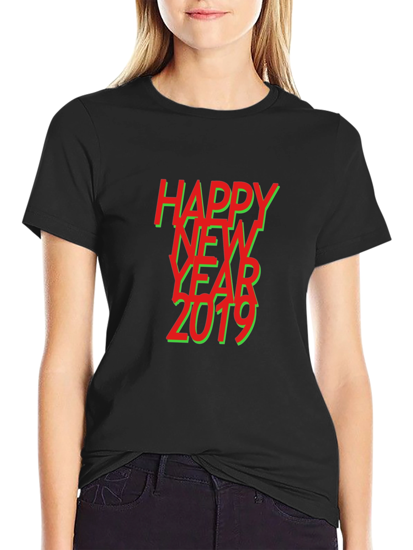 Happy New Year 2019 Graphic Tee - Black