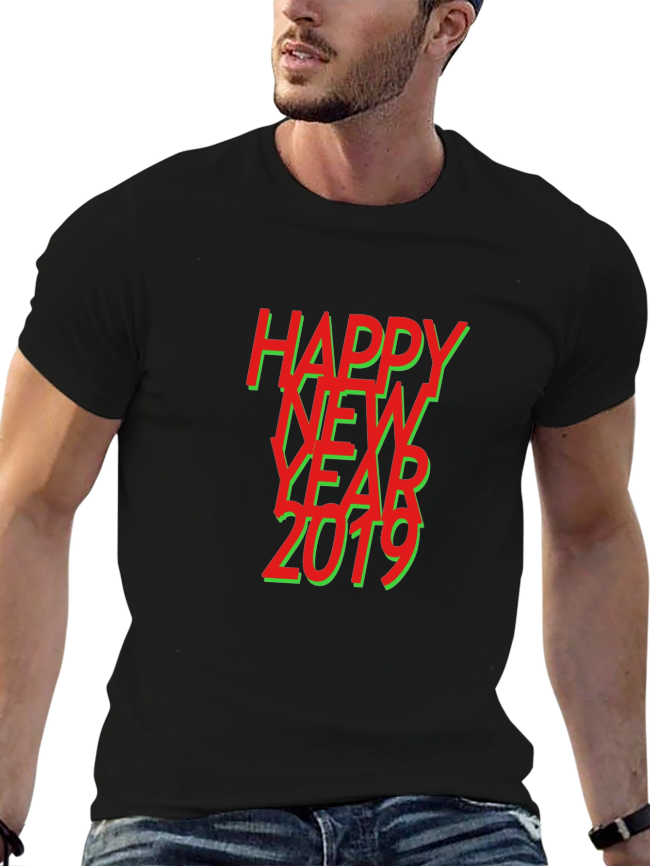 Happy New Year 2019 Graphic Tee - Black