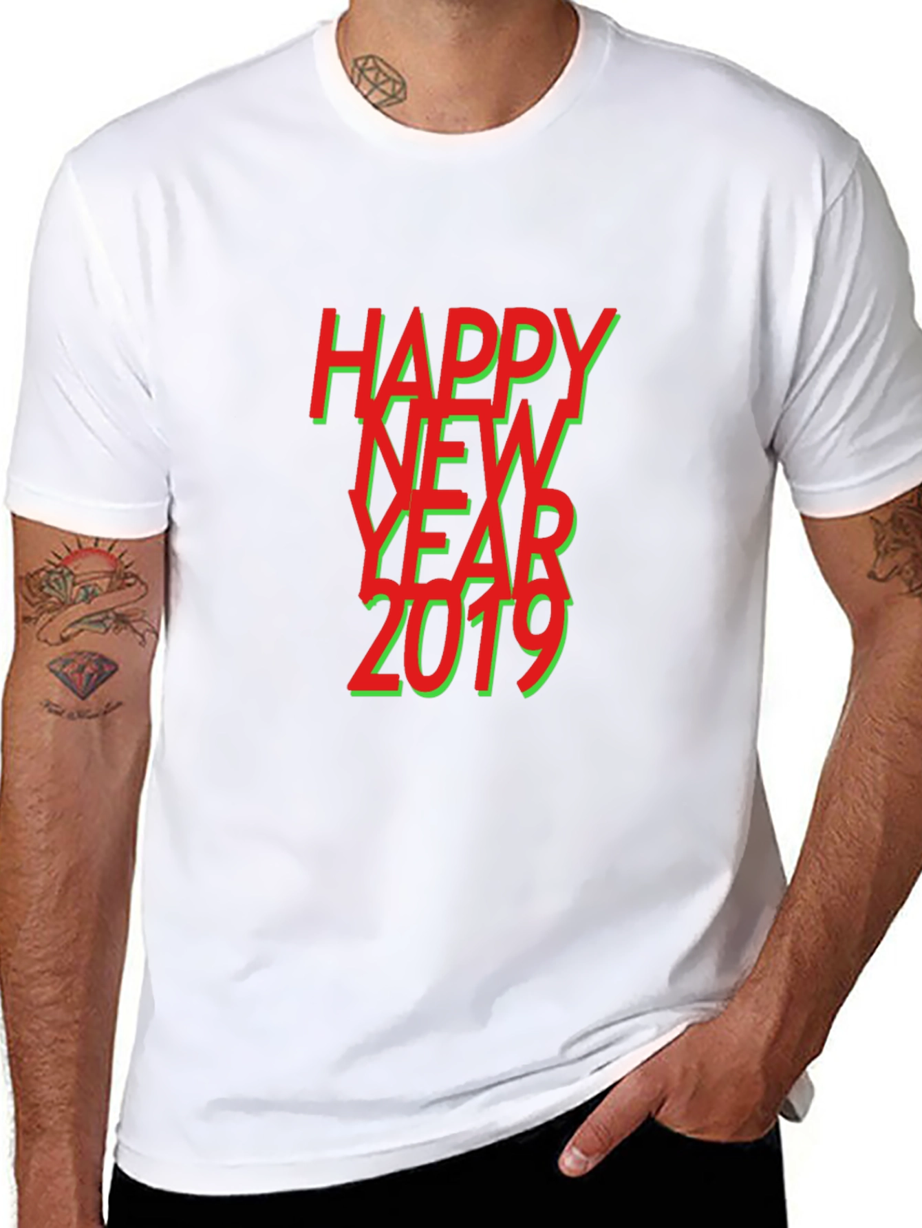 Happy New Year 2019 Graphic Tee - Black
