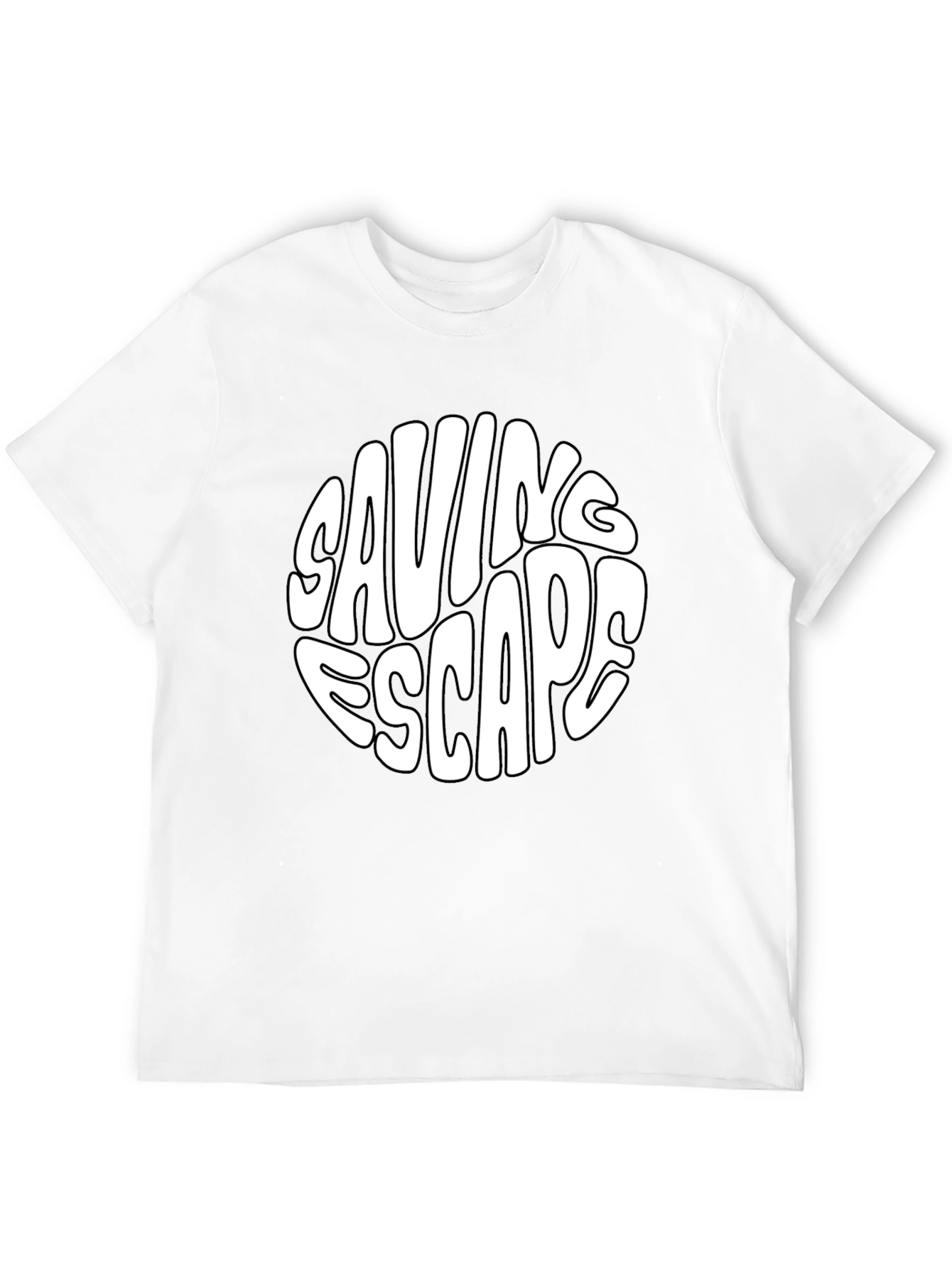 Saving Escape Graphic Print Black T-Shirt
