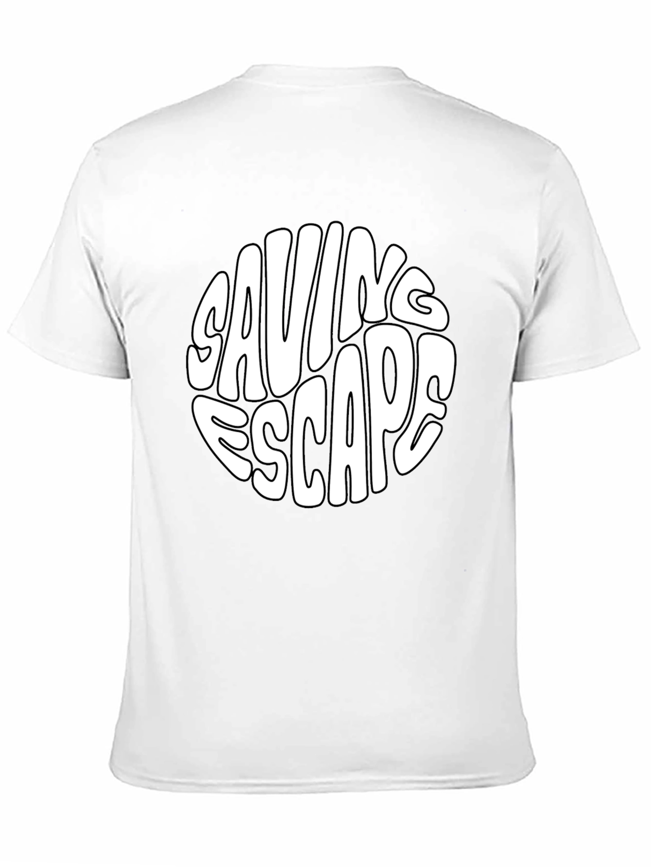 Saving Escape Graphic Print Black T-Shirt
