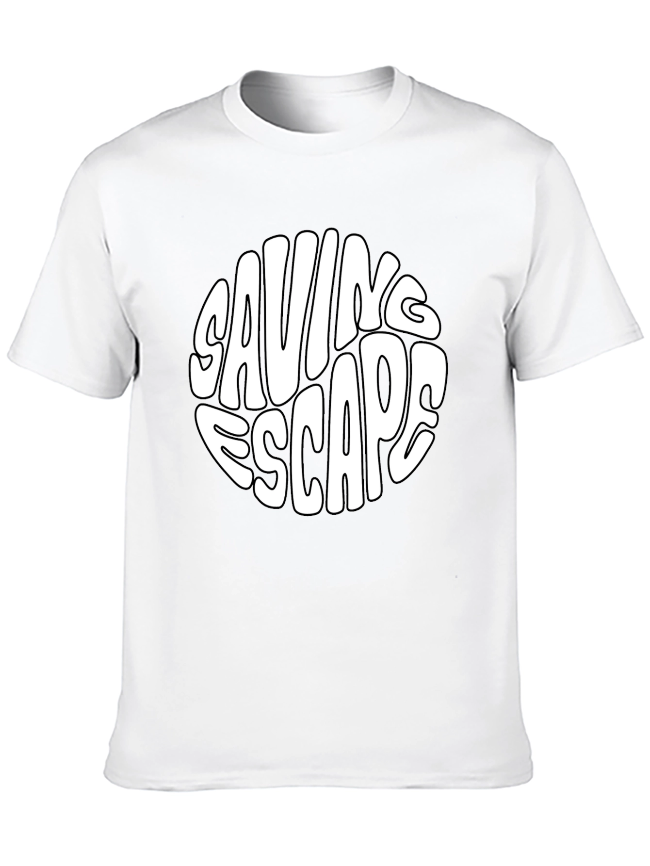 Saving Escape Graphic Print Black T-Shirt