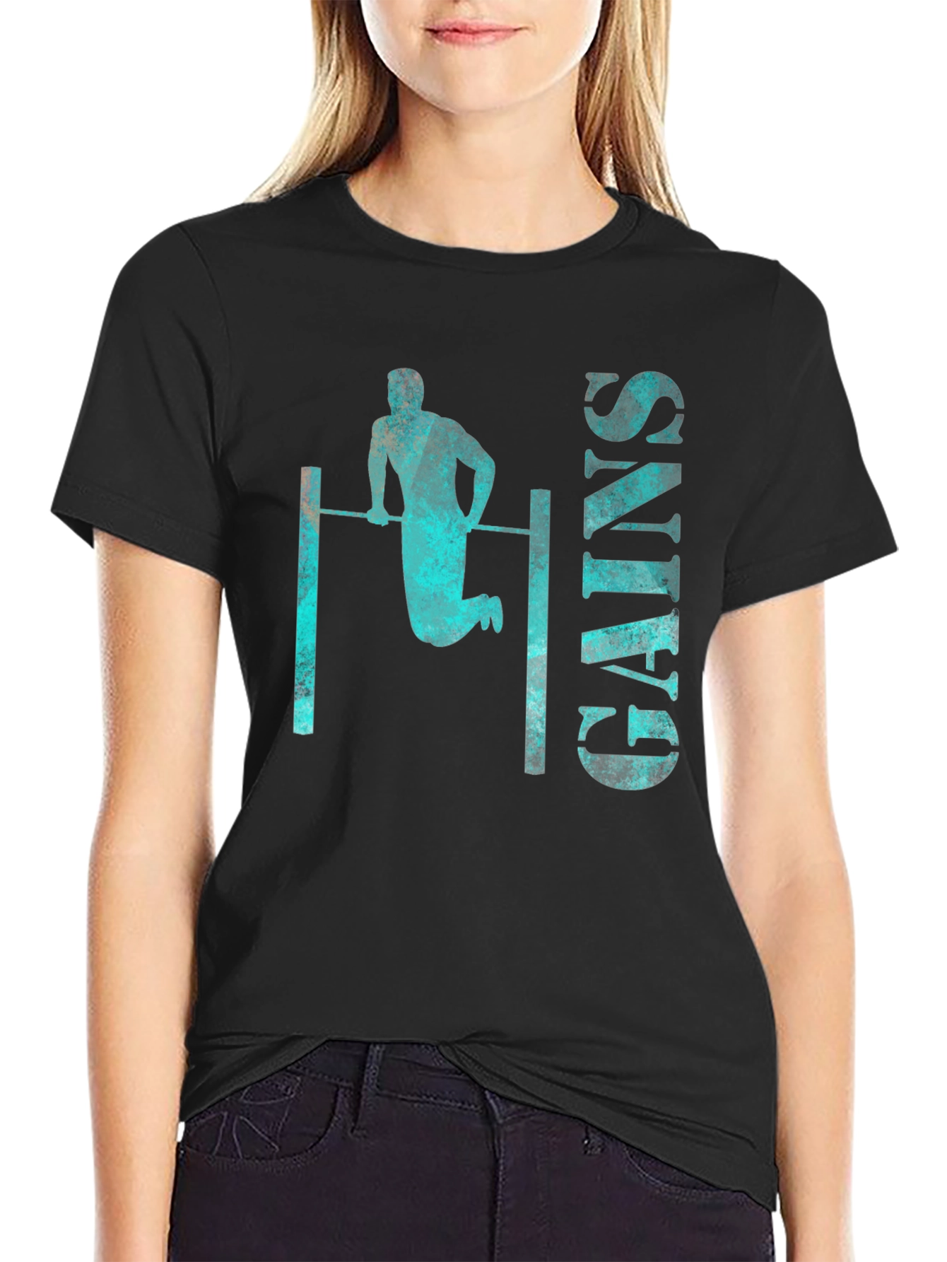 Gains Graphic Tee - Workout Fitness Shirt