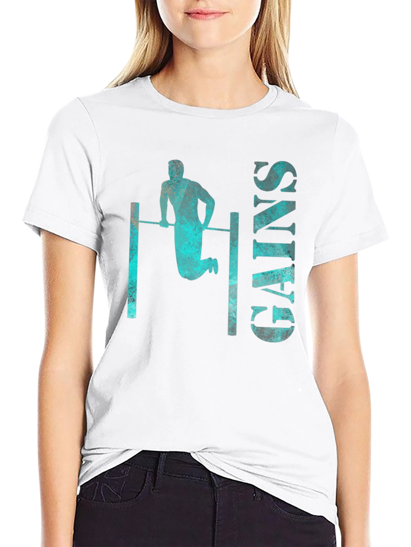 Gains Graphic Tee - Workout Fitness Shirt