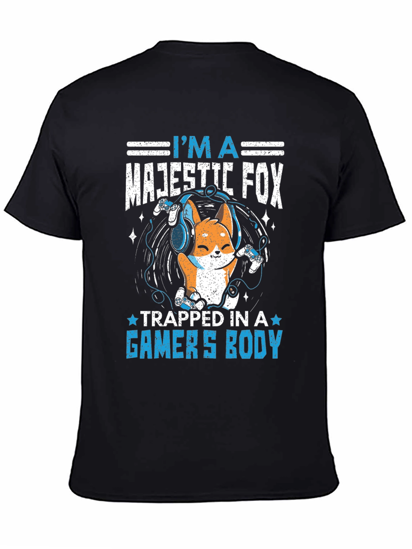 Majestic Gamer Fox Black T-Shirt
