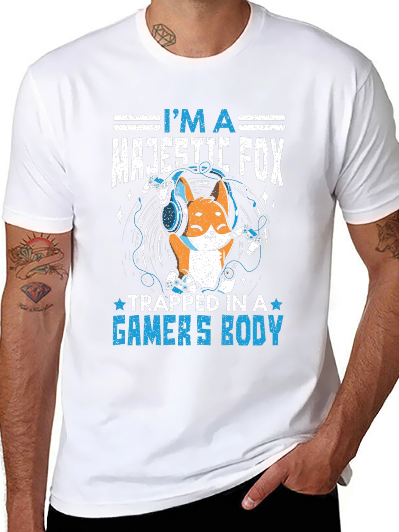 Majestic Gamer Fox Black T-Shirt