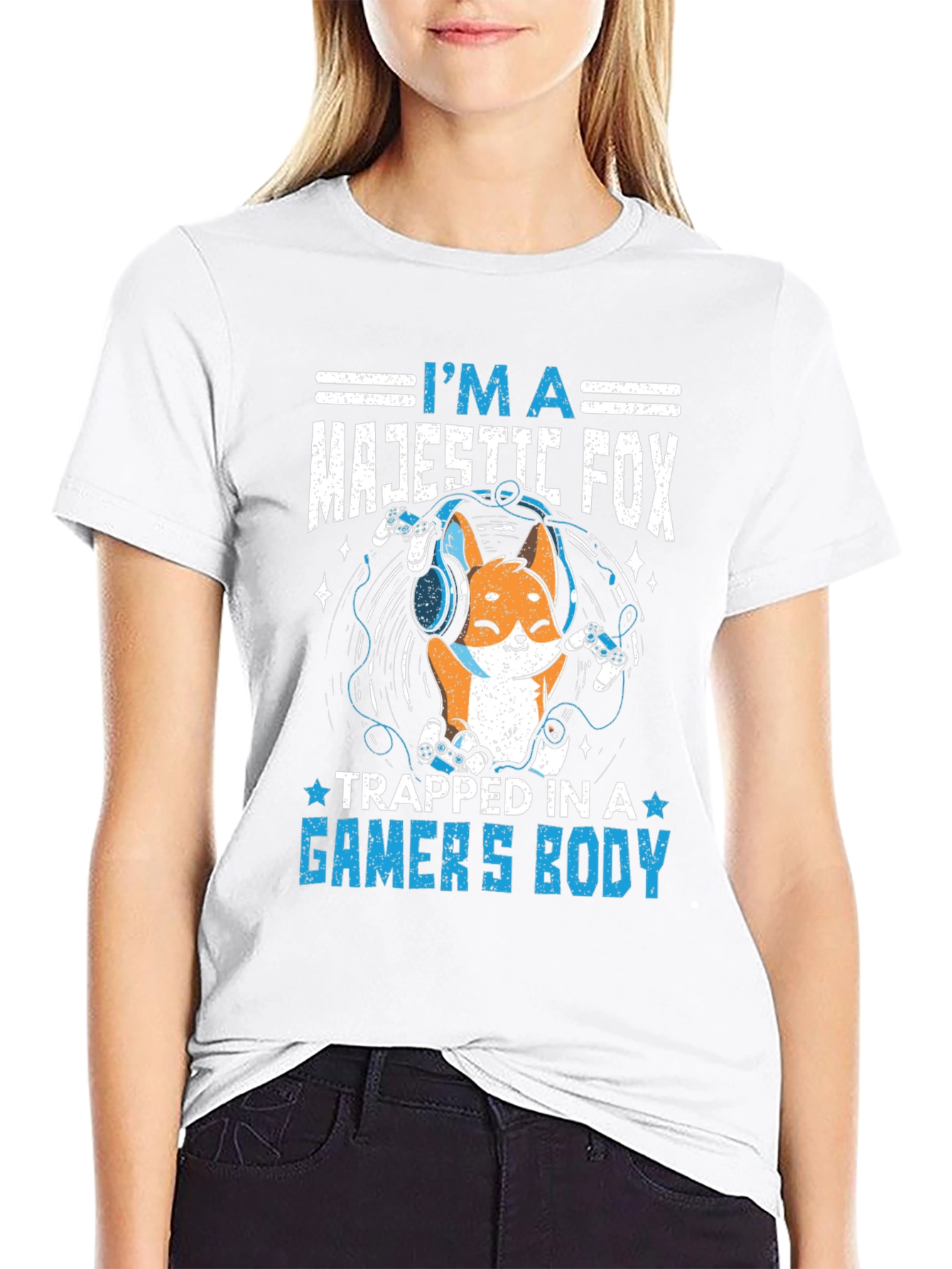 Majestic Gamer Fox Black T-Shirt