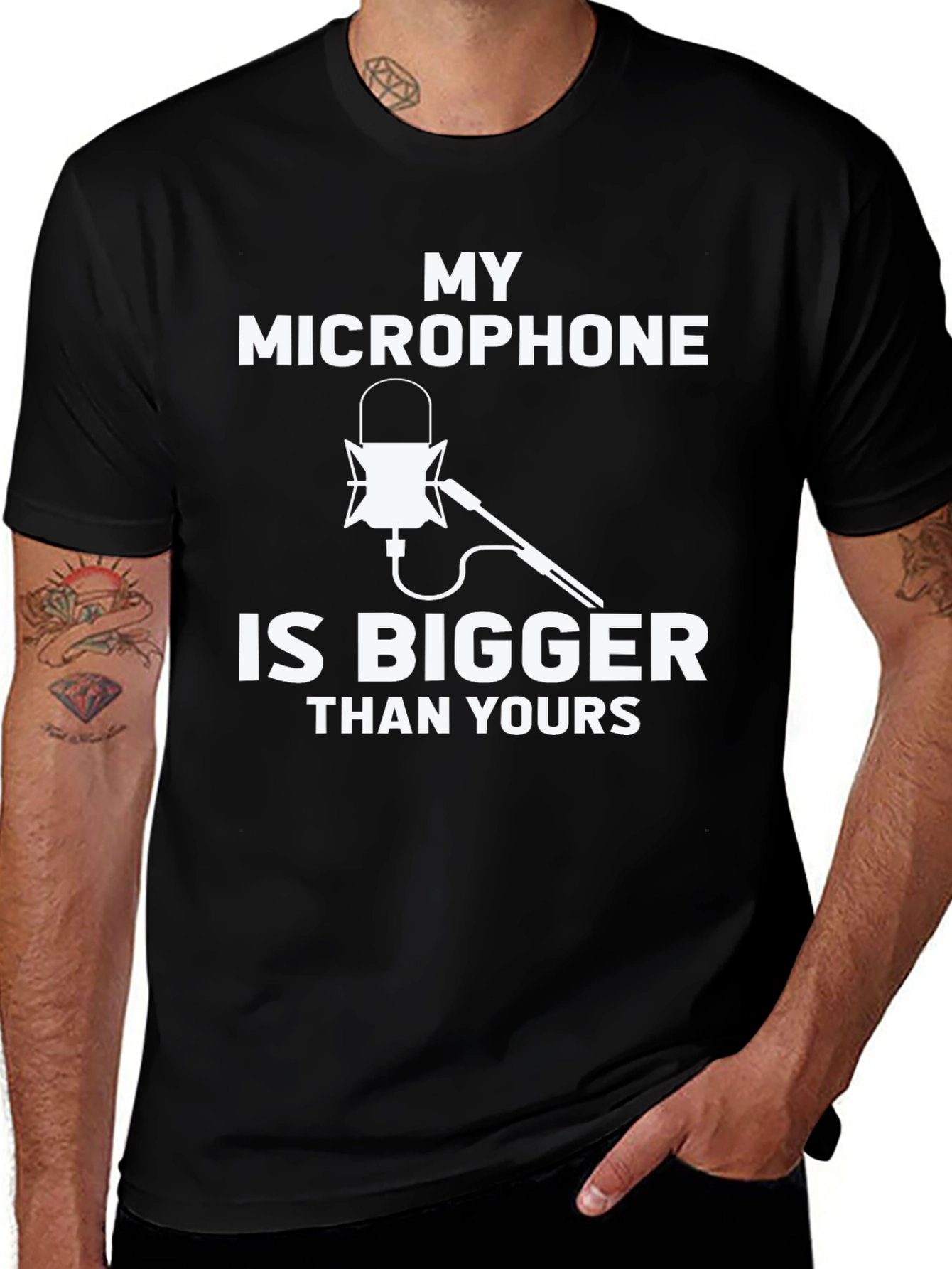 My Microphone Is Bigger Than Yours Black T-Shirt