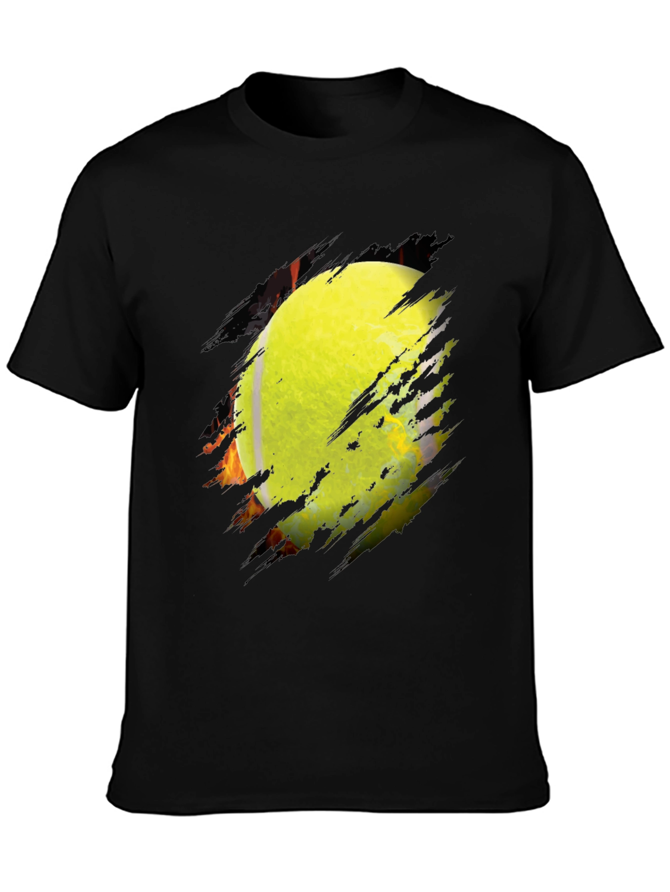 Fiery Tennis Ball Graphic Tee
