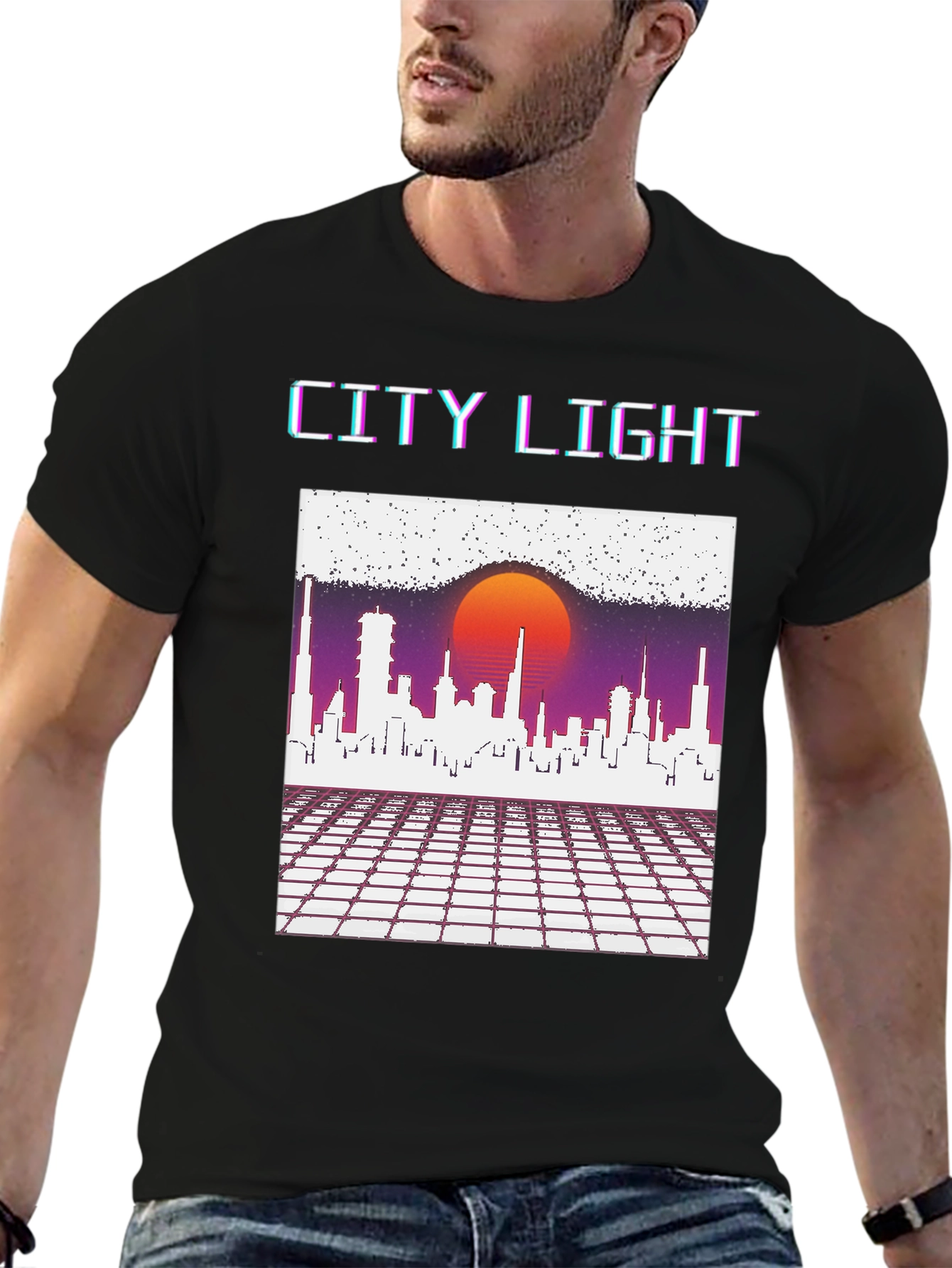 Retro City Light Graphic Tee
