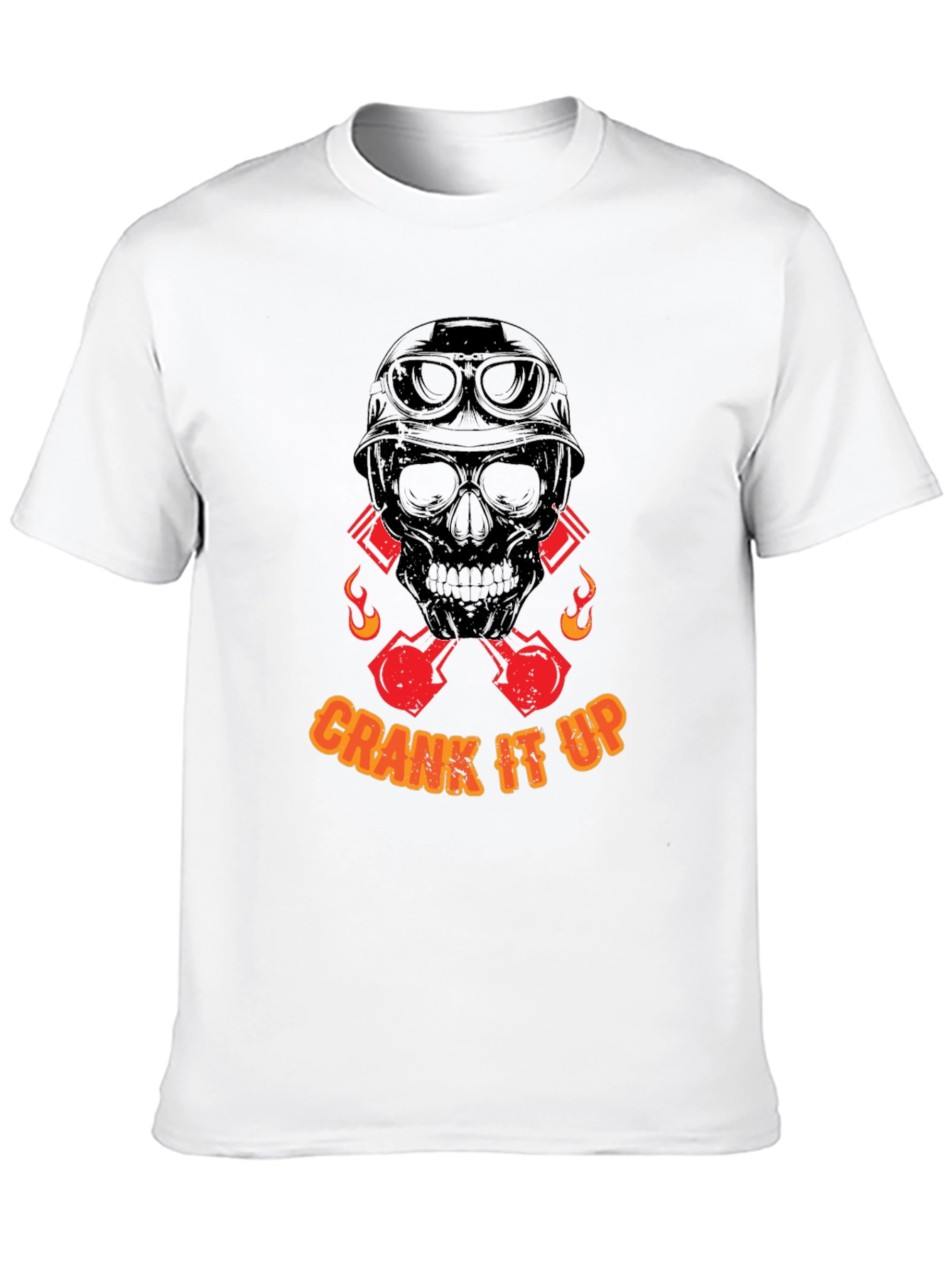 Crank It Up Skull Graphic T-Shirt - Black