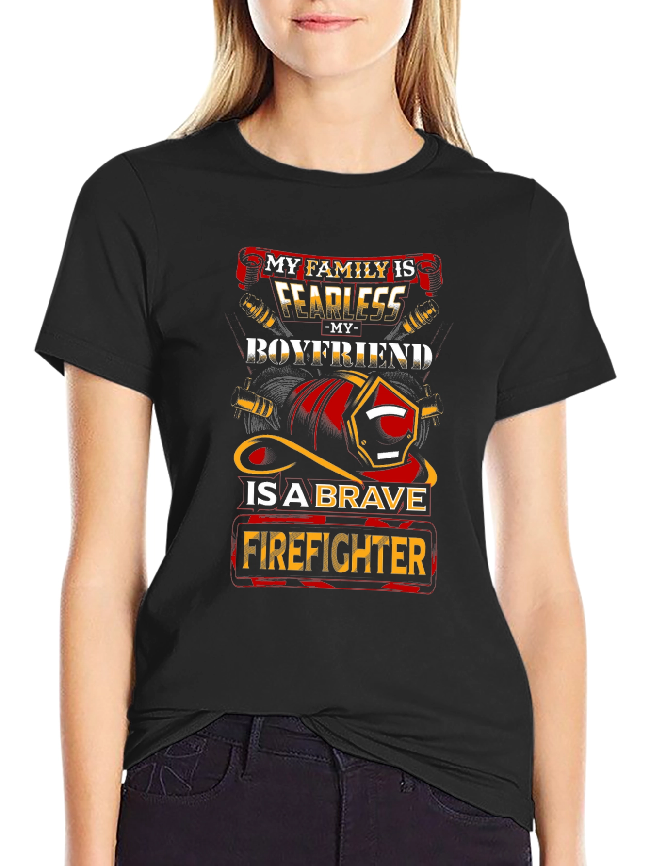 Fearless Firefighter Boyfriend Graphic Tee