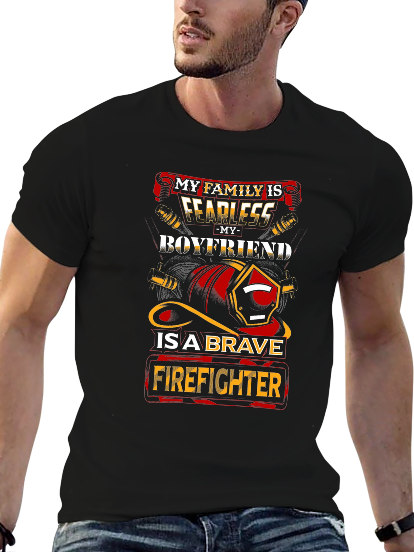 Fearless Firefighter Boyfriend Graphic Tee