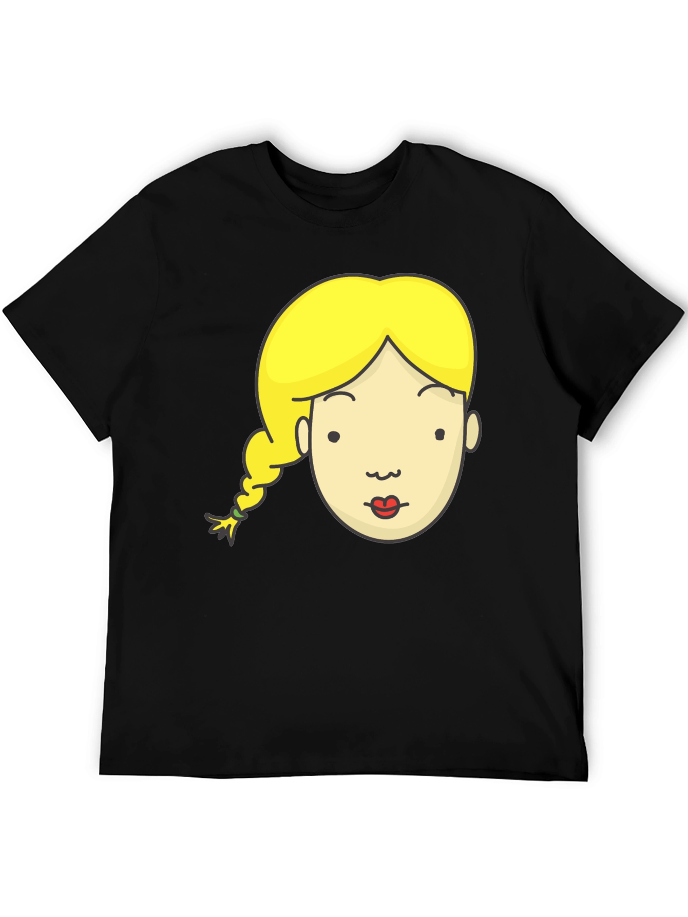 Cartoon Girl Graphic Black T-Shirt