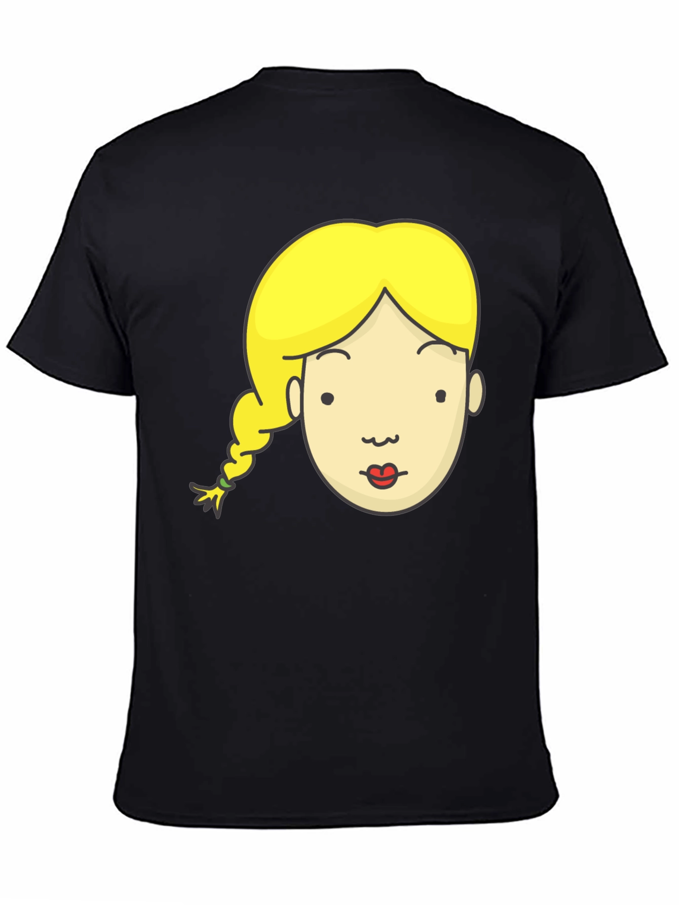 Cartoon Girl Graphic Black T-Shirt