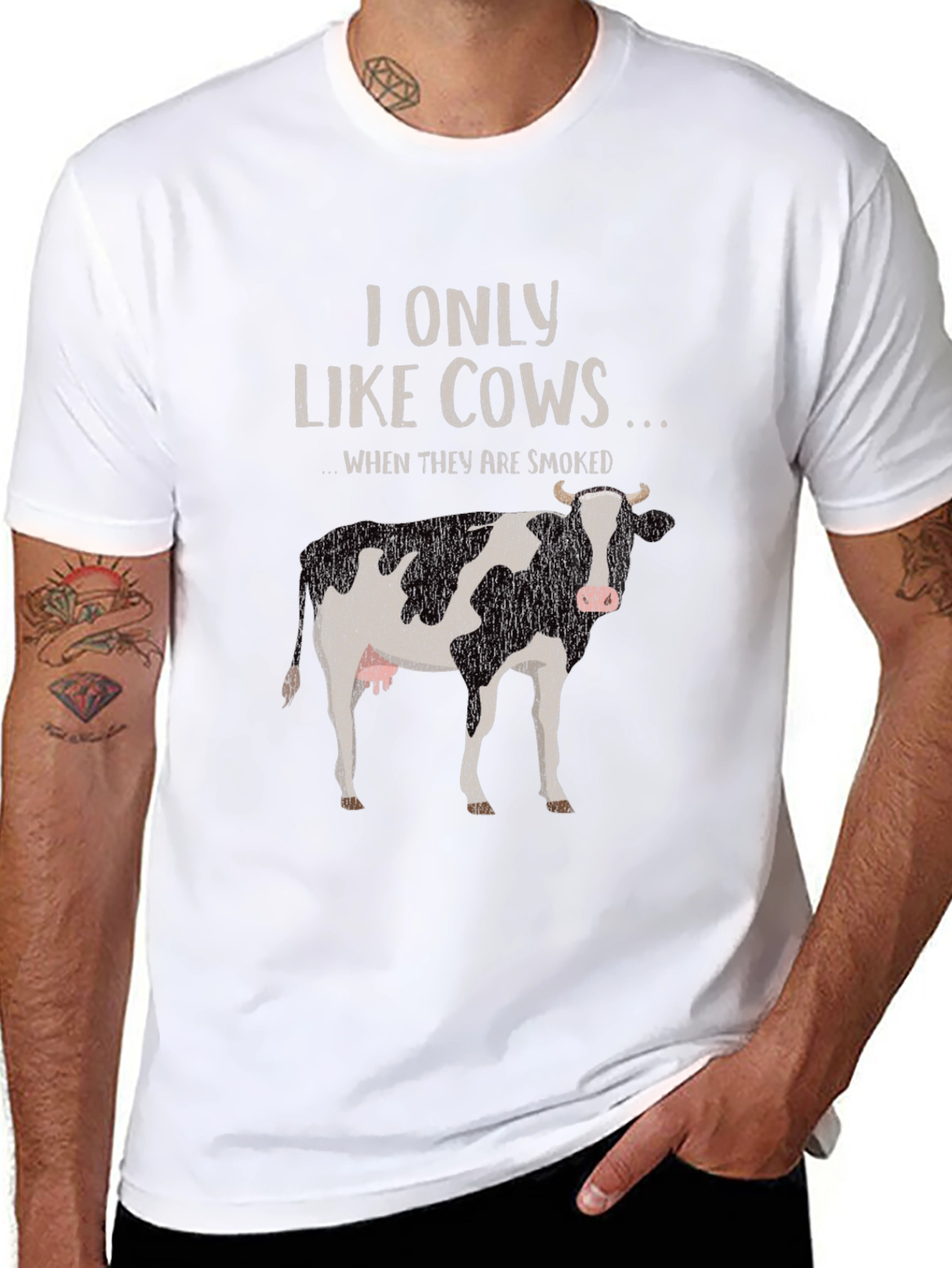 I Only Like Cows Smoked Funny T-Shirt