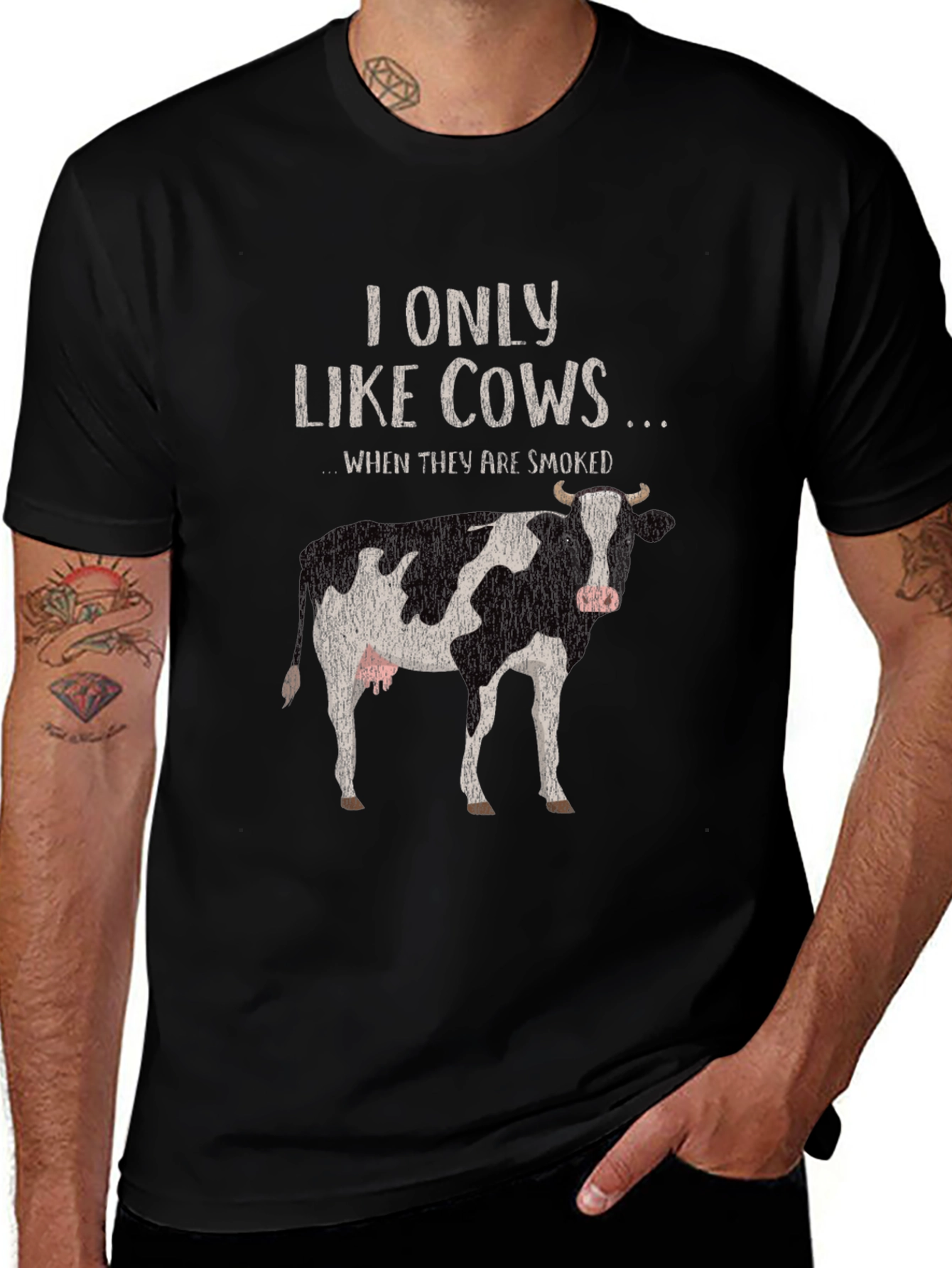 I Only Like Cows Smoked Funny T-Shirt