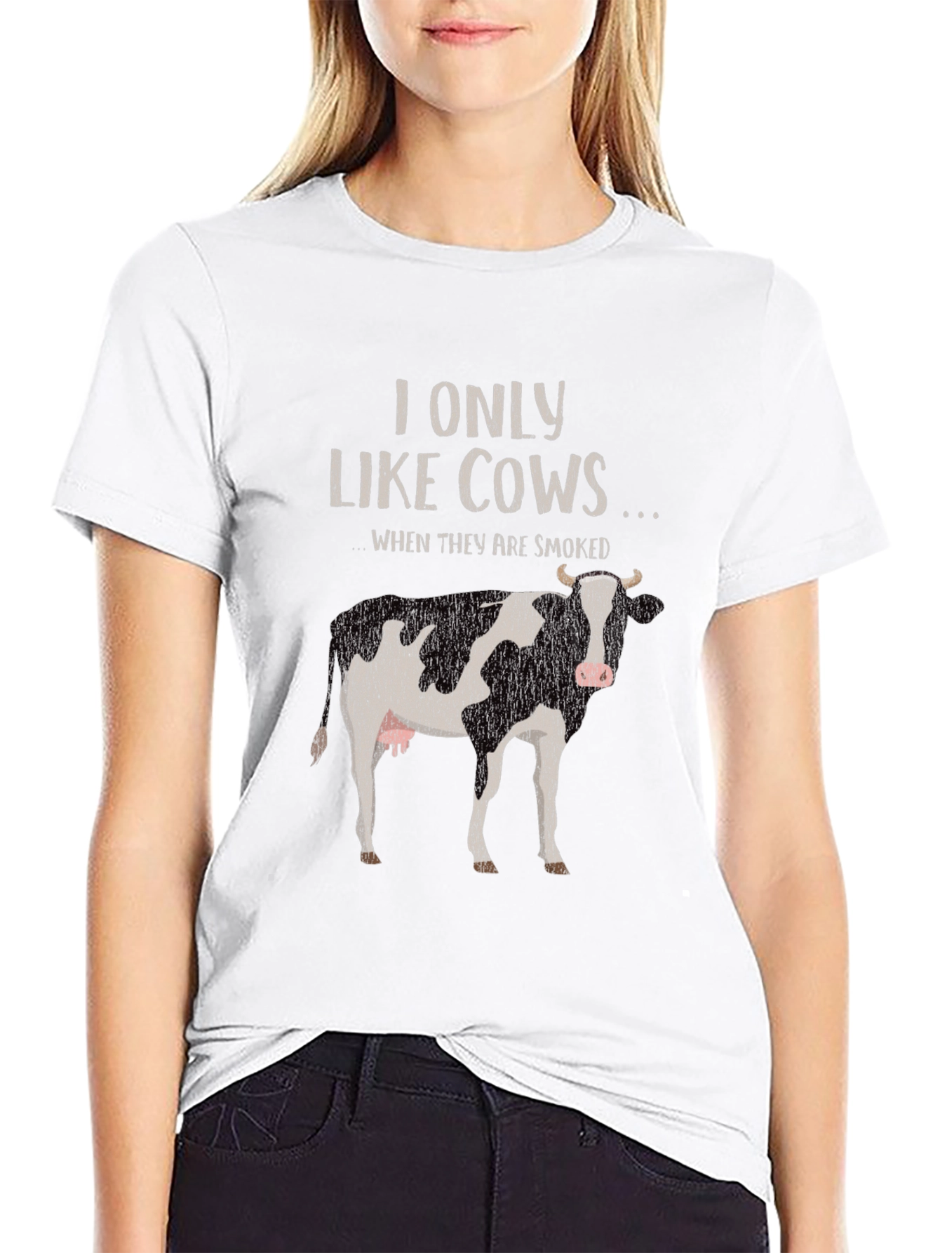 I Only Like Cows Smoked Funny T-Shirt