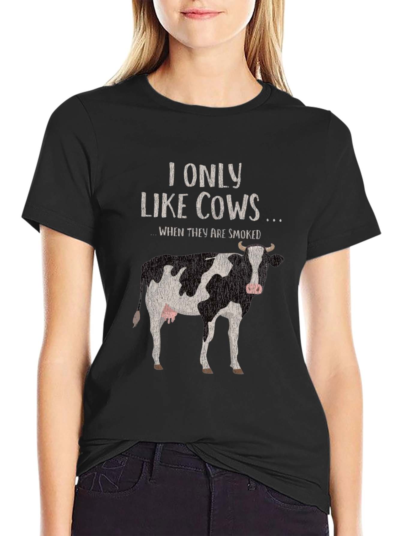 I Only Like Cows Smoked Funny T-Shirt