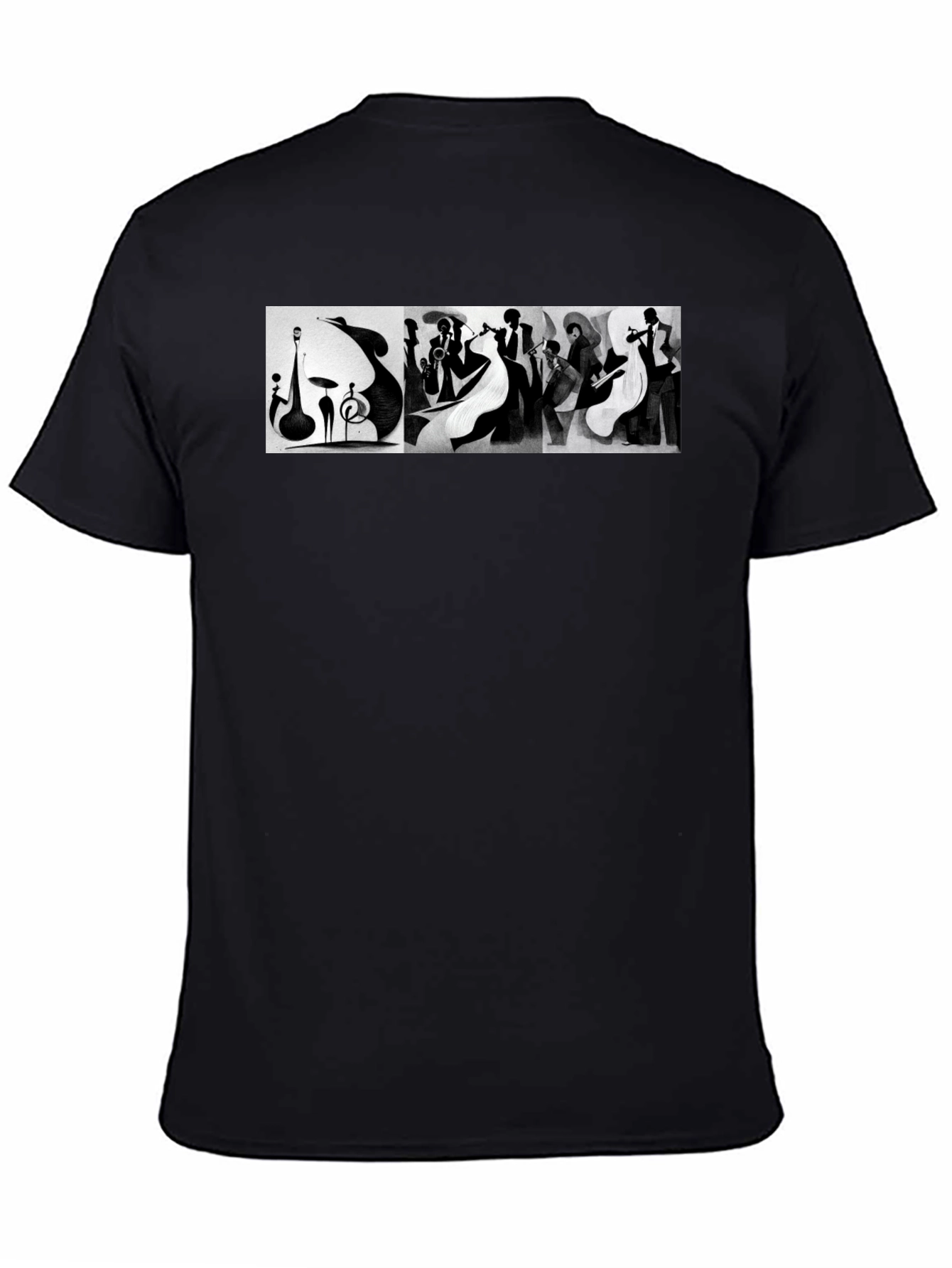 Jazz Band Graphic Tee - Black Unisex T-Shirt