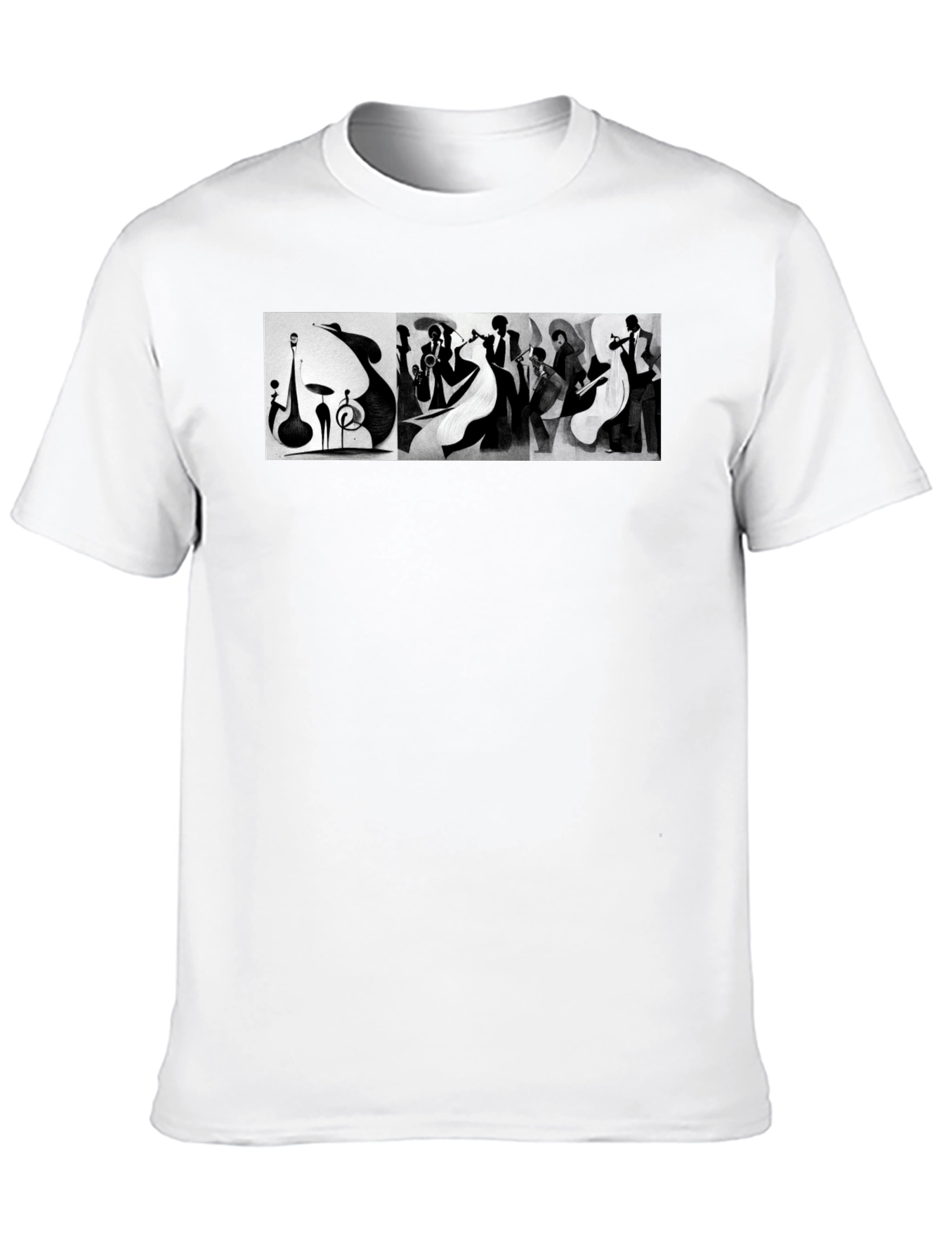 Jazz Band Graphic Tee - Black Unisex T-Shirt