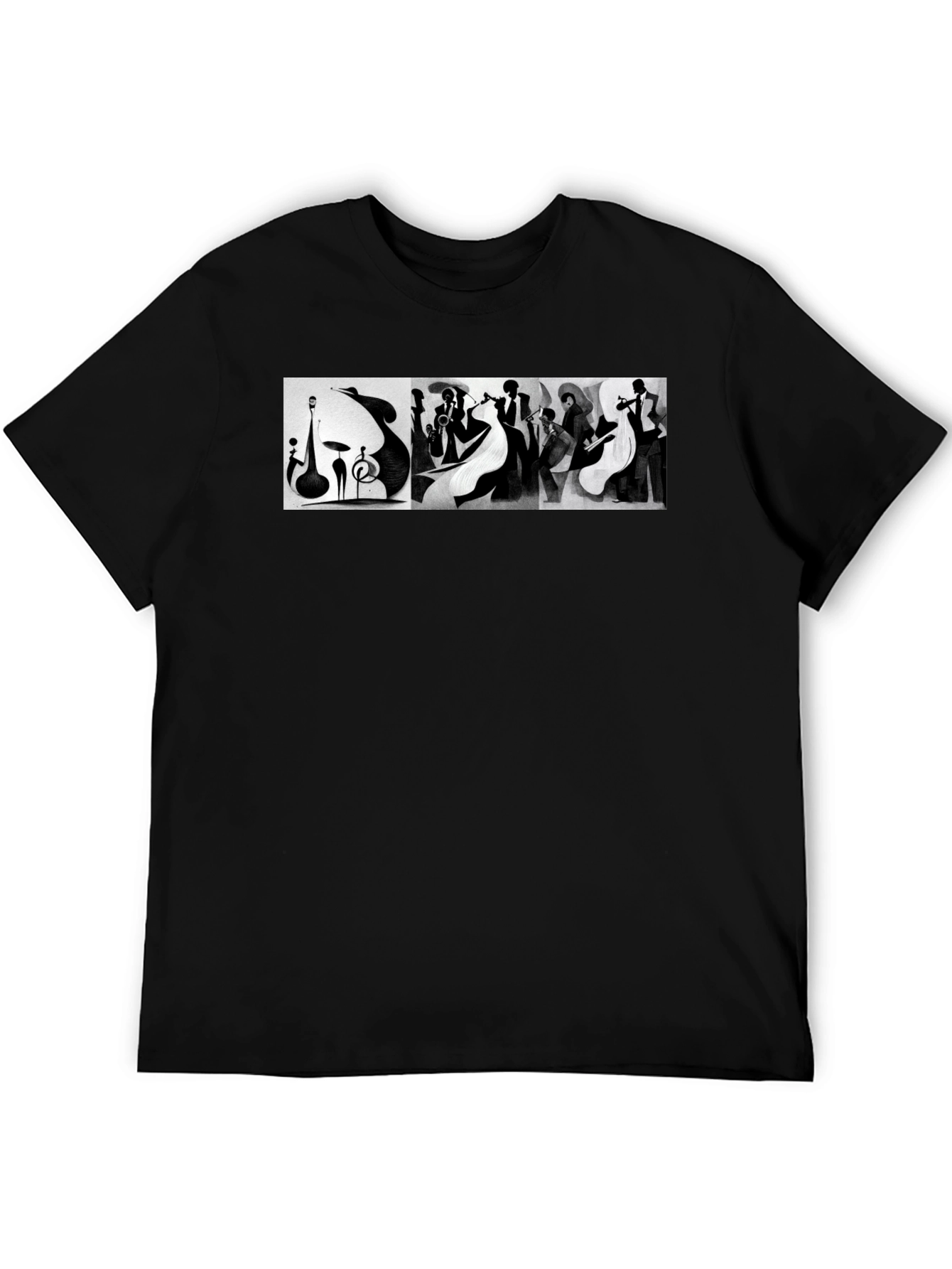 Jazz Band Graphic Tee - Black Unisex T-Shirt