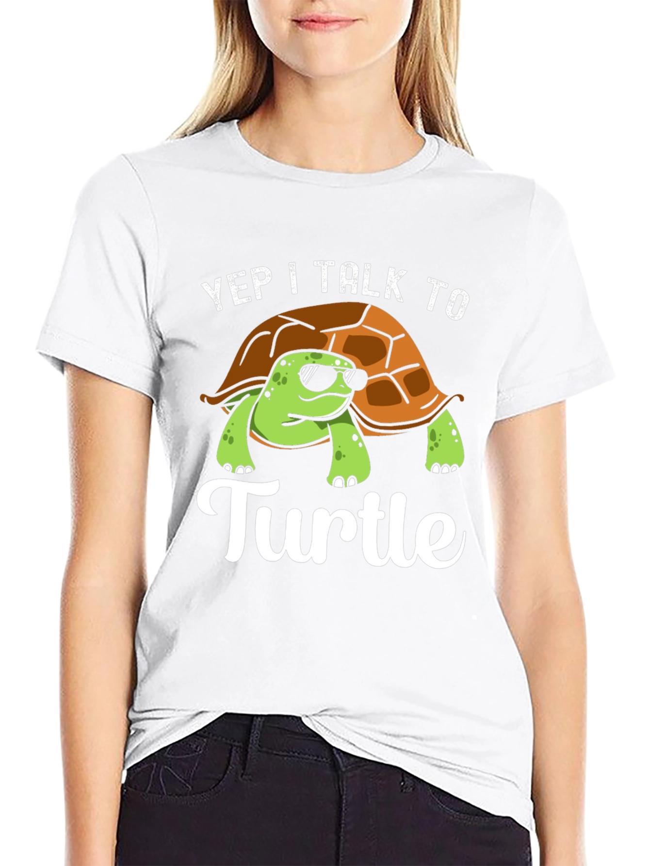 Yep I Talk to Turtle Graphic T-Shirt