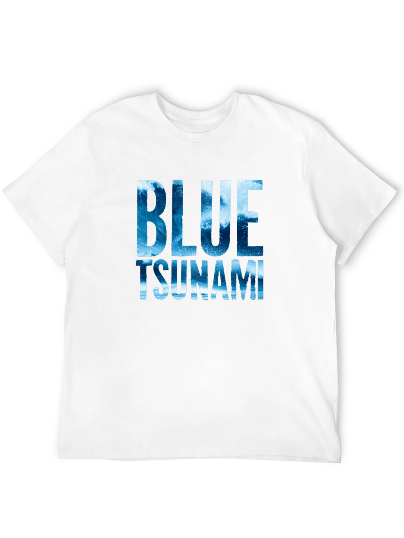 Blue Tsunami Graphic Tee - Wave Design