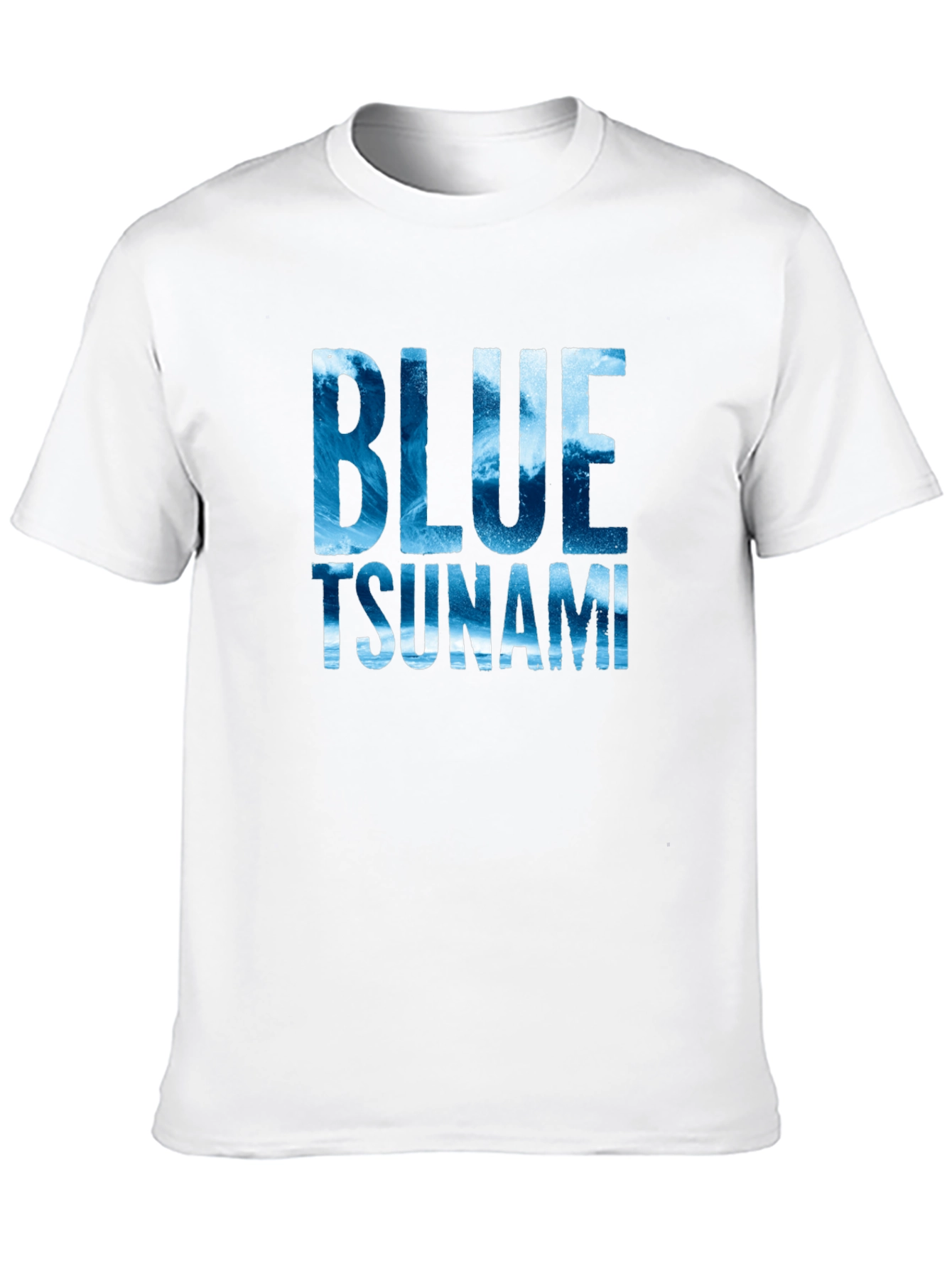 Blue Tsunami Graphic Tee - Wave Design