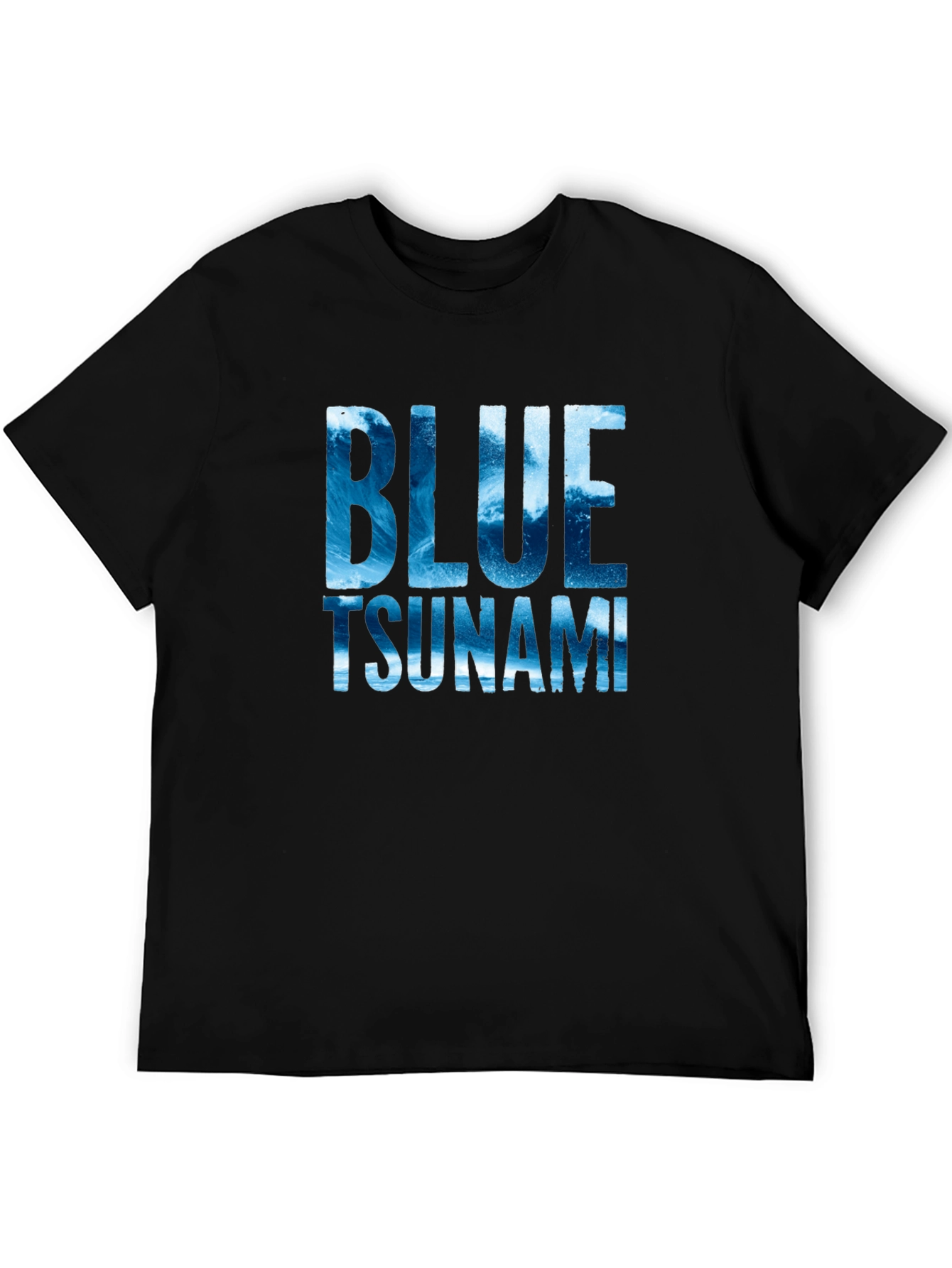 Blue Tsunami Graphic Tee - Wave Design