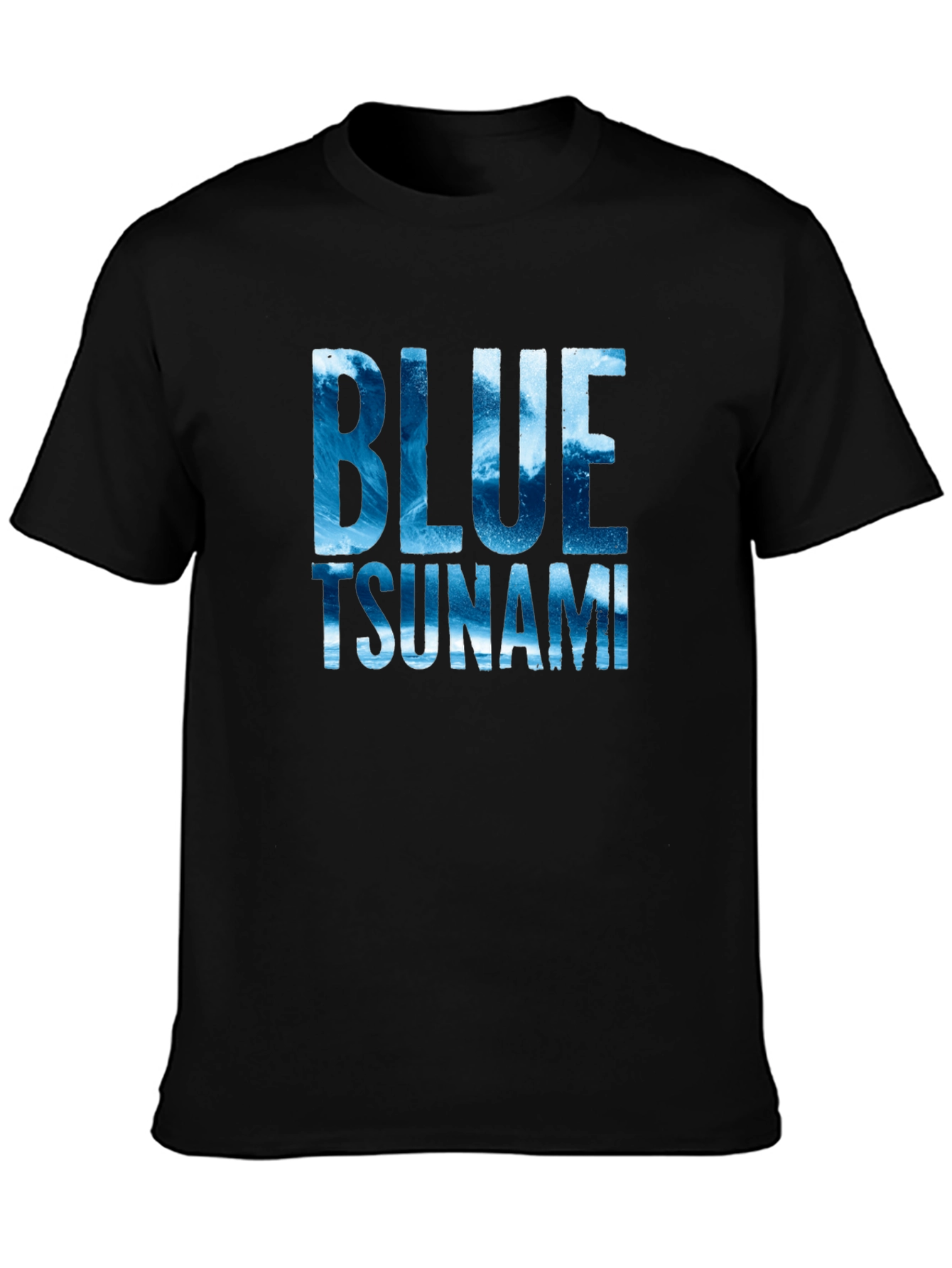 Blue Tsunami Graphic Tee - Wave Design