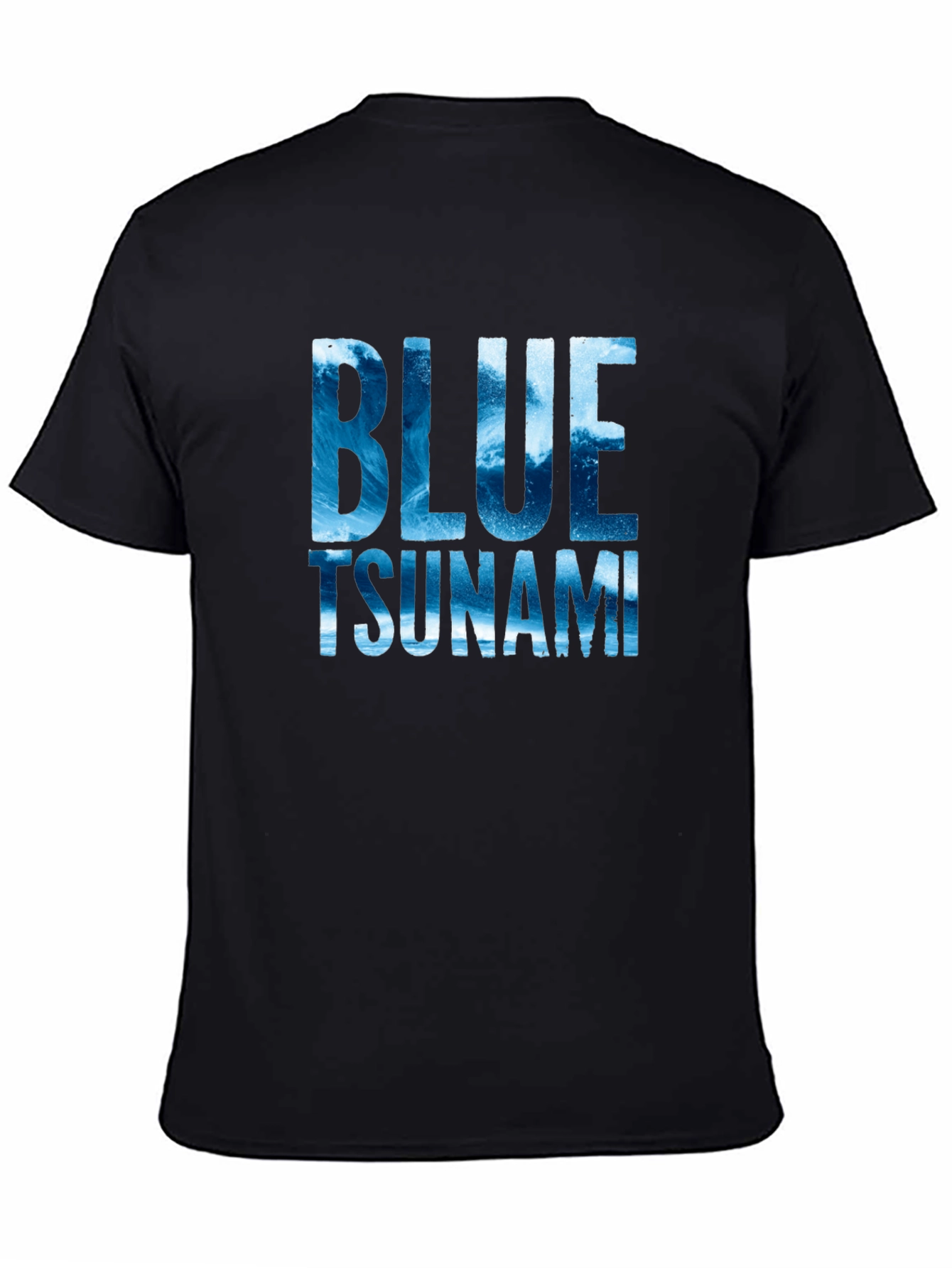 Blue Tsunami Graphic Tee - Wave Design