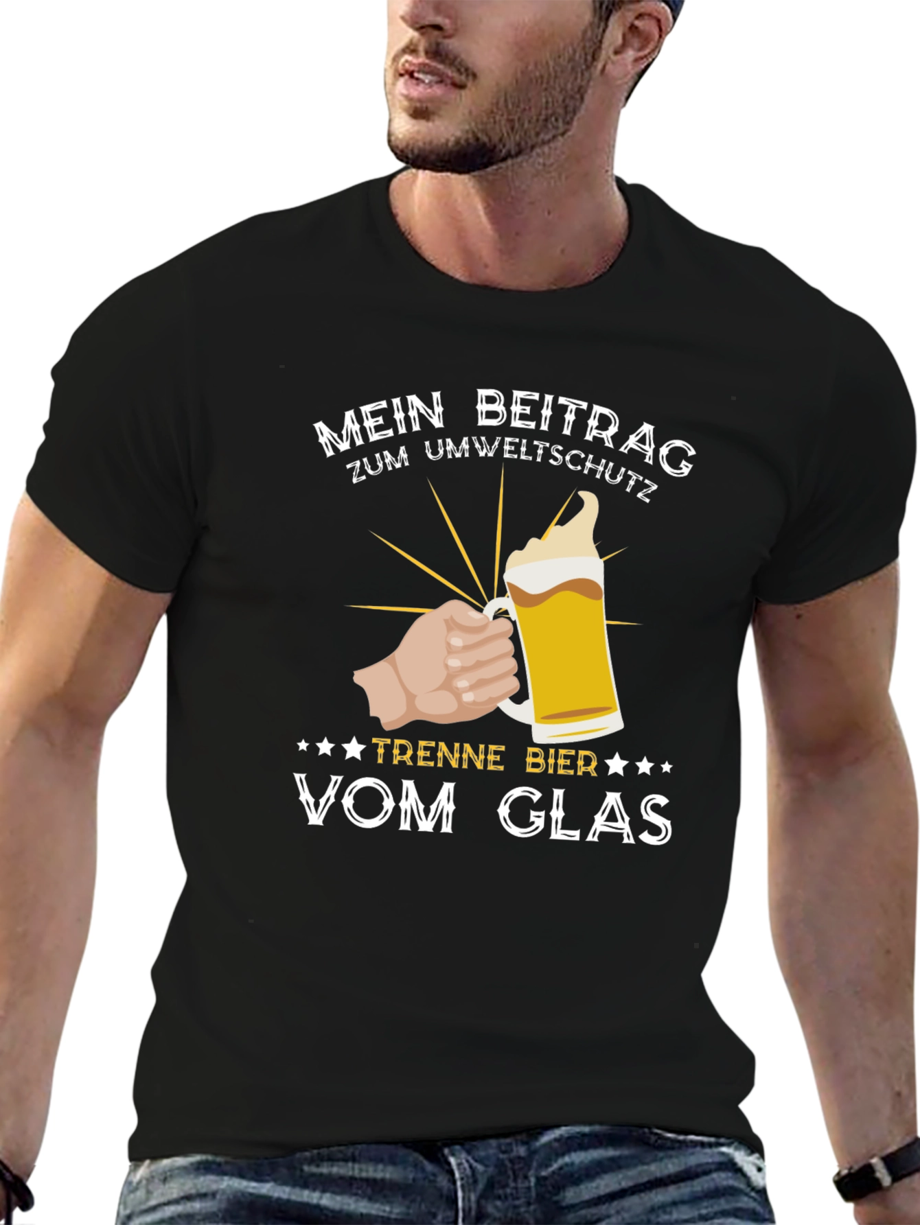 Mein Beitrag Zum Umweltschutz Funny Beer Lover T-Shirt