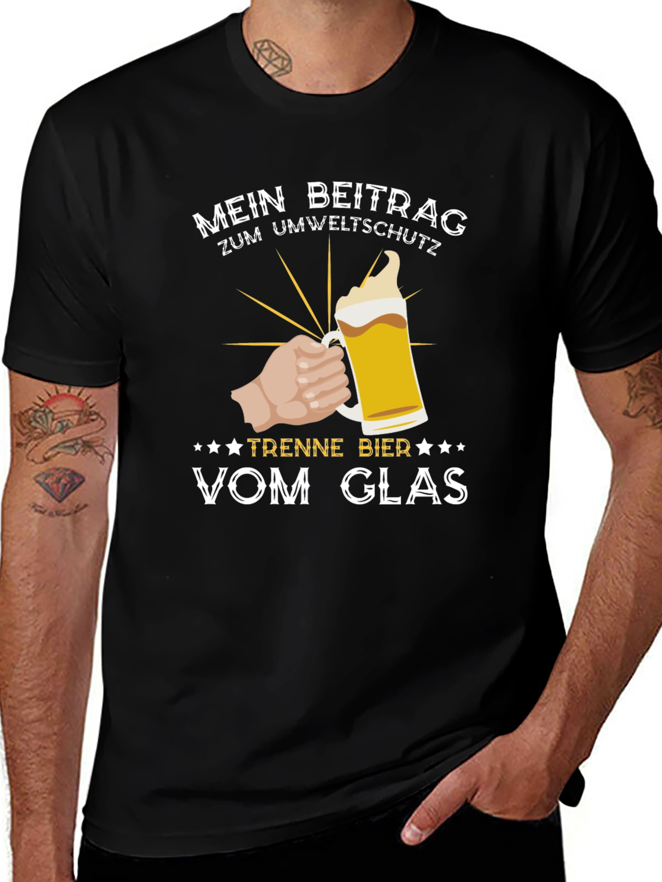 Mein Beitrag Zum Umweltschutz Funny Beer Lover T-Shirt