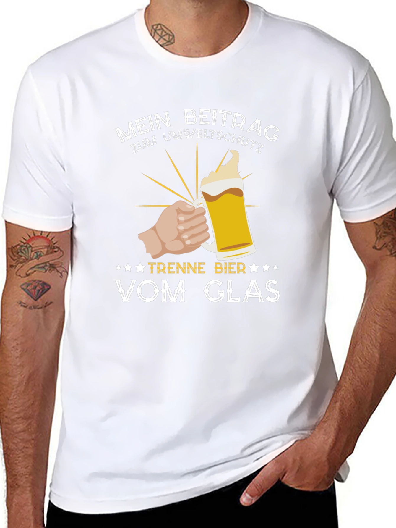 Mein Beitrag Zum Umweltschutz Funny Beer Lover T-Shirt