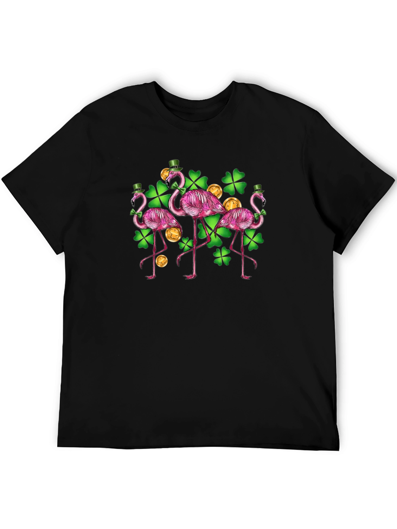 St. Patricks Day Flamingo Shamrock Tee