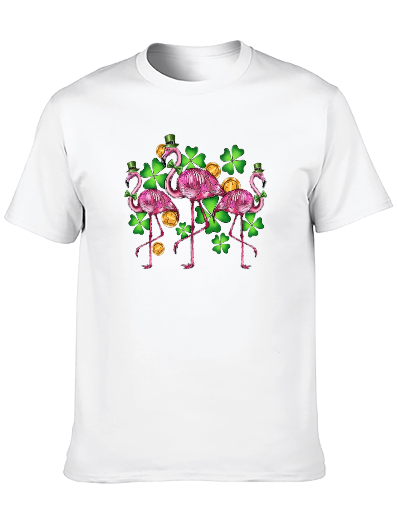 St. Patricks Day Flamingo Shamrock Tee